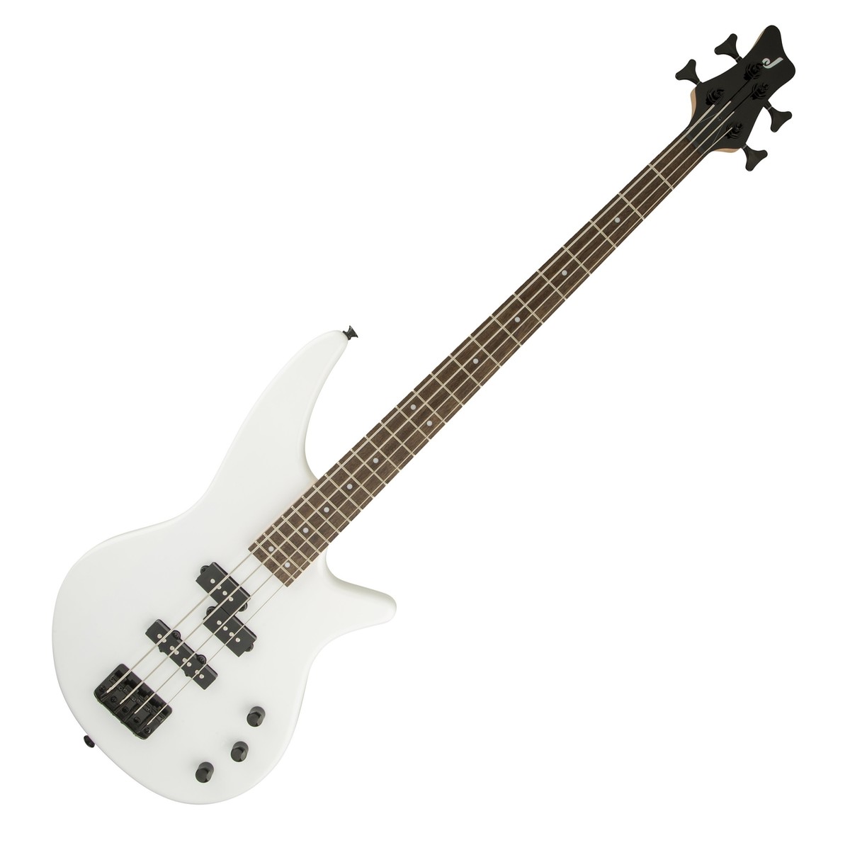 En bild på Jackson JS Series Spectra Bass JS2 Laurel Fingerboard Snow White | Legendarisk låg slutet. Jackson JS2 Spectra basgitarr är ett verkligt effektivt instrument som är mer än kapabelt att uppfylla dina basbehov. Den innehåller en rad moderna funktioner som hjälper dig att skapa musik på din egen väg och fortsätta förbättra dina basspel. Jackson J-Style och P-Style pickup i bro och hals position hjälper dig att leverera ett högt skarpt basdriven ljud som kommer att ringa ut med imponerande hållbarhet och klarhet. Detta ger dig all ton du behöver för att spela bas med total förtroende.  Ta dig på en basresa. Oavsett om du bara börjar eller om du har någon erfarenhet bakom dig kommer JS2 Spectra att hålla sig otroligt bra i alla situationer. Du hittar Laurel Fretboard är mer än jämn nog för att du ska spela i full komfort och Maple Neck är elegant och lätt att navigera. Med tre kontrollknappar har du massor av tonalalternativ till hands. Volymknappen har också en push / pull-funktion för att växla mellan aktiva / passiva voicings. Det här är en bas som du helt enkelt inte vill lägga ner när du har börjat spela.