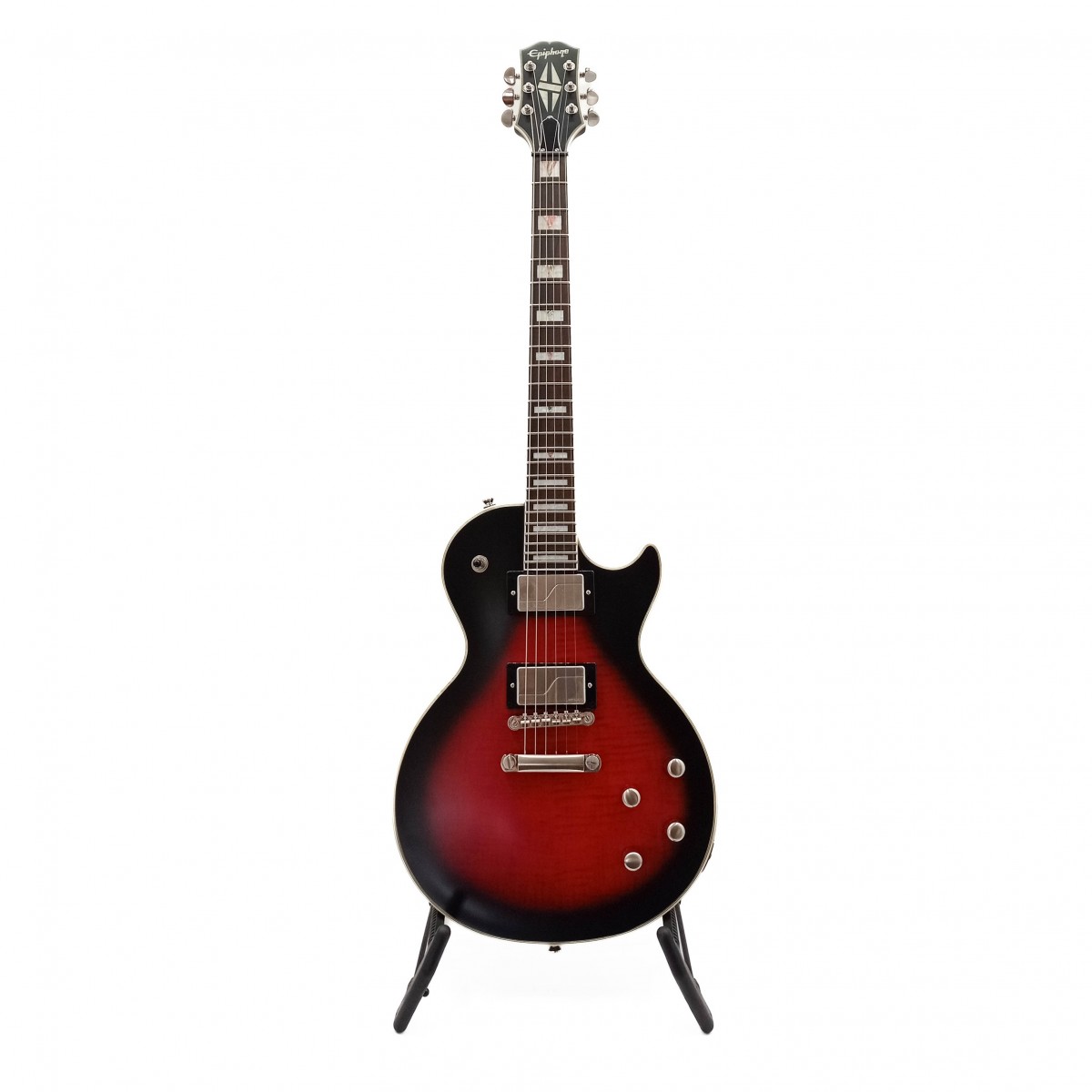 En bild på Epiphone Les Paul Prophecy Red Tiger Aged Gloss | Klassisk men ändå prisvärd. Vintage men ändå innovativt. Epiphone Les Paul Prophecy ger den ikoniska Les Paul gitarrformen i ett billigare Epiphone paket. Denna gitarr gör den lämplig för dagens gitarrister och låter dig utforska de underbara möjligheterna med fantastisk mångsidighet. Upplev tre spektakulära toner som kan skulpteras med precision; de specialanpassade Fishman Fluence pickuperna erbjuder elektrifierande ljud medan kontrollerna och spoldelningen ber om din skickliga skräddarsy.   Det är inte bara de elektroniska funktionerna som utrustar Epiphone Les Paul Prophecy med underbart ljud dess konstruktion säkerställer att du har en underbar underström av resonans och djup. En sublim mahogny kropp och hals i kombination med en elegant ebenholts innebär att du kan vara säker på att din musik kommer att spetsas med den allomfattande uppslukande känsla som skapar en riktigt spännande föreställning. Projicera varje ton med glittrande klarhet och spännande dynamik Epiphone Les Paul Prophecy kommer inte att göra dig besviken. Ex-Demo: Denna produkt kan vara ex-display ha mindre tecken på användning eller lätta ytliga skråmor och sakna icke-nödvändiga delar. Originallåda paketering eller manual kanske inte ingår. Varje föremål kontrolleras av vårt team av reparationstekniker för att försäkra att det möter våra höga standarder. Detta är en fantastisk möjlighet att köpa en fullt fungerande produkt till ett nedsatt pris.