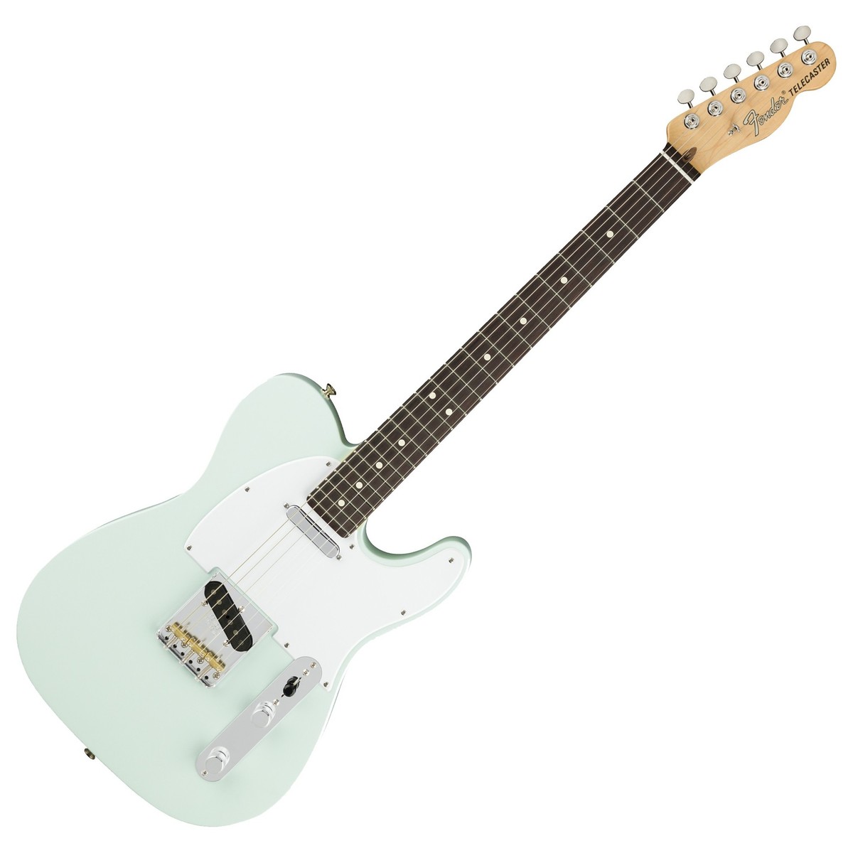 En bild på Fender American Performer Telecaster RW Satin Sonic Blue | Legendariska ljud. Modern prestanda. Fender American Performer Telecaster RW är en fantastisk sakkunnigt utformad gitarr från Fenders kaliforniska fabrik. Den är utformad att ge klara fina rock n roll toner utsökt spelbarhet och branschledande ljudkvalitet som bringar detta vintage-instrument in till det 21 århundradet    Du kommer att njuta av intensiva single coil-ljud med magnifik klarhet tack vare gitarrens Yosemite-mickar. Dessa två mickar är idealiska för live-uppträdanden eftersom de eliminerar feedback även vid de högre volymer. 22 jumbobanden gör det lätt för dig att spela solon efter behag. Och du kan uppleva en fullkomligt naturlig spelupplevelse tack vare den bekväma modernt "C"-formade lönnhalsen. Elgitarrer par excellence.