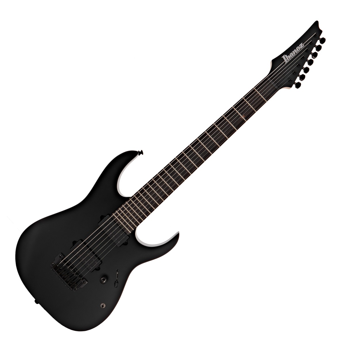 En bild på Ibanez RGIXL7 Iron Label 7-String Black Flat | Skapa en överväldigande dundrande metallton. Ibanez Iron Label series har kommit ända in i jordens kärna för att släppa en inspirerande ny serie gitarrer. Ibanez RGIXL7 Iron Label håller saker och ting mörkt och heavy. Stäm gitarrens strängar ned tack vare 27" skallängden och framträd som en gud bland rockare. Kalla på mörk magi för en perfekt spelupplevelse. Nitro-Wizard halsen kombineras med en tätkornig greppbräda i Macassar Ebenholts för att producera ett omisskännligt basregister med ett jämnt snabbt gensvar DiMarzio Fusion Edge-mickarna erbjuder en klar ton vilket får varje ton att sticka ut ur mängden med bra artikulation. Detta samarbete mellan DiMarzio och Ibanez är som en belöning för den moderna metallspelarens aggression och mättade toner. Vare sig det gäller dramatisk genialitet eller dundrande genomträngande ljud kan du experimentera med ditt tonala omfång allt bara genom att växla på en omkopplare.