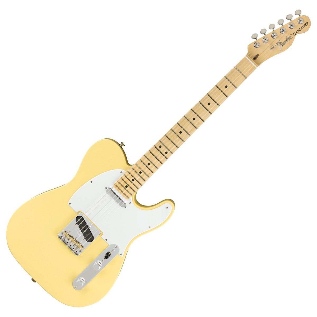 En bild på Fender American Performer Telecaster MN Vintage White | Legendariska ljud. Modern prestanda. Fender American Performer Telecaster MN är en fantastisk sakkunnigt utformad gitarr från Fenders kaliforniska fabrik. Den är utformad att ge klara fina rock n roll toner utsökt spelbarhet och branschledande ljudkvalitet som bringar detta vintage-instrument in till det 21 århundradet    Du kommer att njuta av intensiva single coil-ljud med magnifik klarhet tack vare gitarrens Yosemite-mickar. Dessa två mickar är idealiska för live-uppträdanden eftersom de eliminerar feedback även vid de högre volymer. 22 jumbobanden gör det lätt för dig att spela solon efter behag. Och du kan uppleva en fullkomligt naturlig spelupplevelse tack vare den bekväma modernt "C"-formade lönnhalsen. Elgitarrer par excellence.