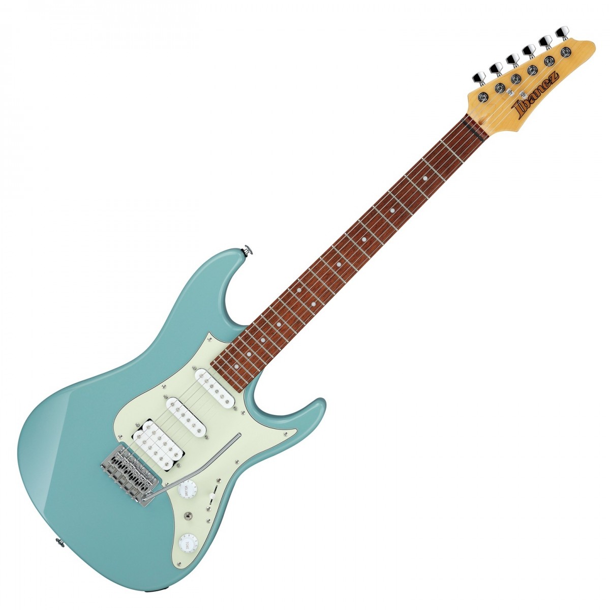 En bild på Ibanez AZES40 AZ Essential Purist Blue | Ibanez AZES40 AZ Essential inbjuder dig en blivande musiker att gå in i en värld av premiuminstrument utan att ge avkall på överkomliga priser. Komfort och mångsidighet tränger igenom själva fibrerna i denna gitarr så att du enkelt kan lära dig och utforska skönheten i olika genrer. Det finns inget som hindrar dig speciellt när du är utrustad med Essential/Accord-pickuper i en HSS-konfiguration för obegränsad kreativitet skarp artikulation och härlig dynamik. Oavsett om du är en nybörjare eller medelstor spelare behöver du innovativ design för att möta dina krav. Och lyckligtvis går innovation inte fel på AZ Essential. T106 tremolo-stallet ber dina orädda tekniker lånar sig till spännande tonhöjdsböjningar och ackordsskimmer. Du kan sedan fördjupa dig i möjligheterna med olika suveräna toner som ges av dyna-MIX9-växlingssystemet med alter-omkopplare. Potential som aldrig tar slut till hands.