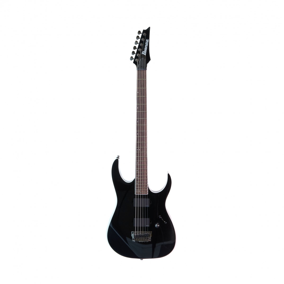 En bild på Ibanez RGIB21 Iron Label Baritone Black - Ex Demo | Skapa en överväldigande dundrande metallton. Ibanez Iron Label series har kommit ända in i jordens kärna för att släppa en inspirerande ny serie gitarrer. Ibanez RGIB21 Iron Label Baritone bringar fram helvetets änglar med en 28" skala som ger en full och rik ton som du omedelbart kommer att bli förälskad i. Fortsatt kalla på magi för perfekt spelbarhet. Nitro Baritonhalsen så gott som smälter samman med greppbrädan i jatoba och erbjuder ett underbart basregister med ett fint snabbt gensvar. Är du redo för pickuper som skulle få djävulen själv att gråta? RGIB21 omfattar EMG 60 och en EMG 81 pickuper som båda erbjuder en ren metallton. EMG 60 ger den släta eleganta och solida tonen som är grunden för alla fantastiska metallgitarrer. EMG-81 mickarna erbjuder ett skinande diskantregister vilket garanterar att varje ton resonerar och sjuder ut sustain ända in på det kommande decenniet. Skapa en perfekt atmosfär på scenen men uppträd ändå hur lätt som helst. De självlysande sidopunktsinläggen kommer att belysa vägen för metall i självaste mörkrets furstes anda. Ex-Demo: Denna produkt kan vara ex-display ha mindre tecken på användning eller lätta ytliga skråmor och sakna icke-nödvändiga delar. Originallåda paketering eller manual kanske inte ingår. Varje föremål kontrolleras av vårt team av reparationstekniker för att försäkra att det möter våra höga standarder. Detta är en fantastisk möjlighet att köpa en fullt fungerande produkt till ett nedsatt pris.