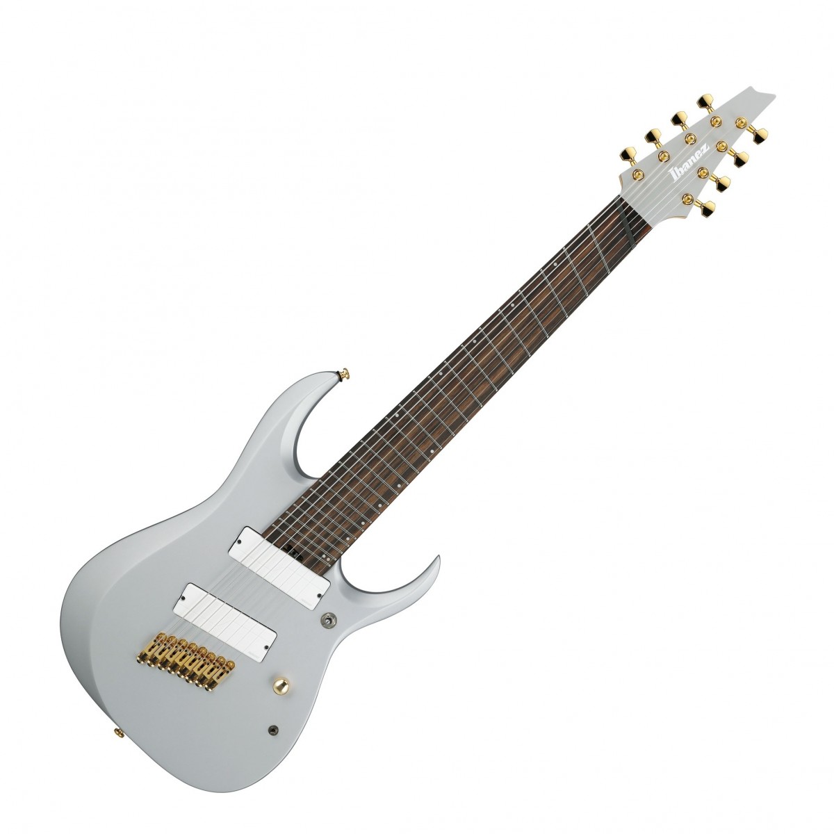En bild på Ibanez RGDMS8 RG Classic Silver Matte | Ibanez RGDMS8 Axion Label -gitarr är en maskin som matchar ett gudomligt utseende med otrolig ljudkvalitet och häpnadsväckande spelbarhet. Med den ultramoderna nu berömda flerskaliga teknologin kommer du att uppleva klassens bästa spelbarhet intonation och ljud vilket hjälper till att ge liv till de två extra lägre strängarna. Byggd för aggression den har mer än tillräckligt med dynamik och intensitet för att pumpa ut blixtrande briljant musik. Ett par dynamiska Fishman Fluence Modern humbuckers levererar kristallklart ljud som reagerar direkt på varje ton som spelas. Och deras utbud av röster utökar din tonala arsenal enormt. Det kommer inte att hålla tillbaka så det borde inte du heller. Den här gitarren klarar en del allvarlig hetta med sin exceptionella spelbarhet som gör att din fantasi kan springa fritt. En Wizard III-hals i kombination med en greppbräda i ebenholts i macassar gör den här gitarren idealisk för snabb shredding och tungt chugging men den har också mer än tillräckligt med mångsidighet för att hantera krispiga rocktoner och rengöringar. Du bör vara redo för en ljudresa för den här gitarren tar dig med på en ride .