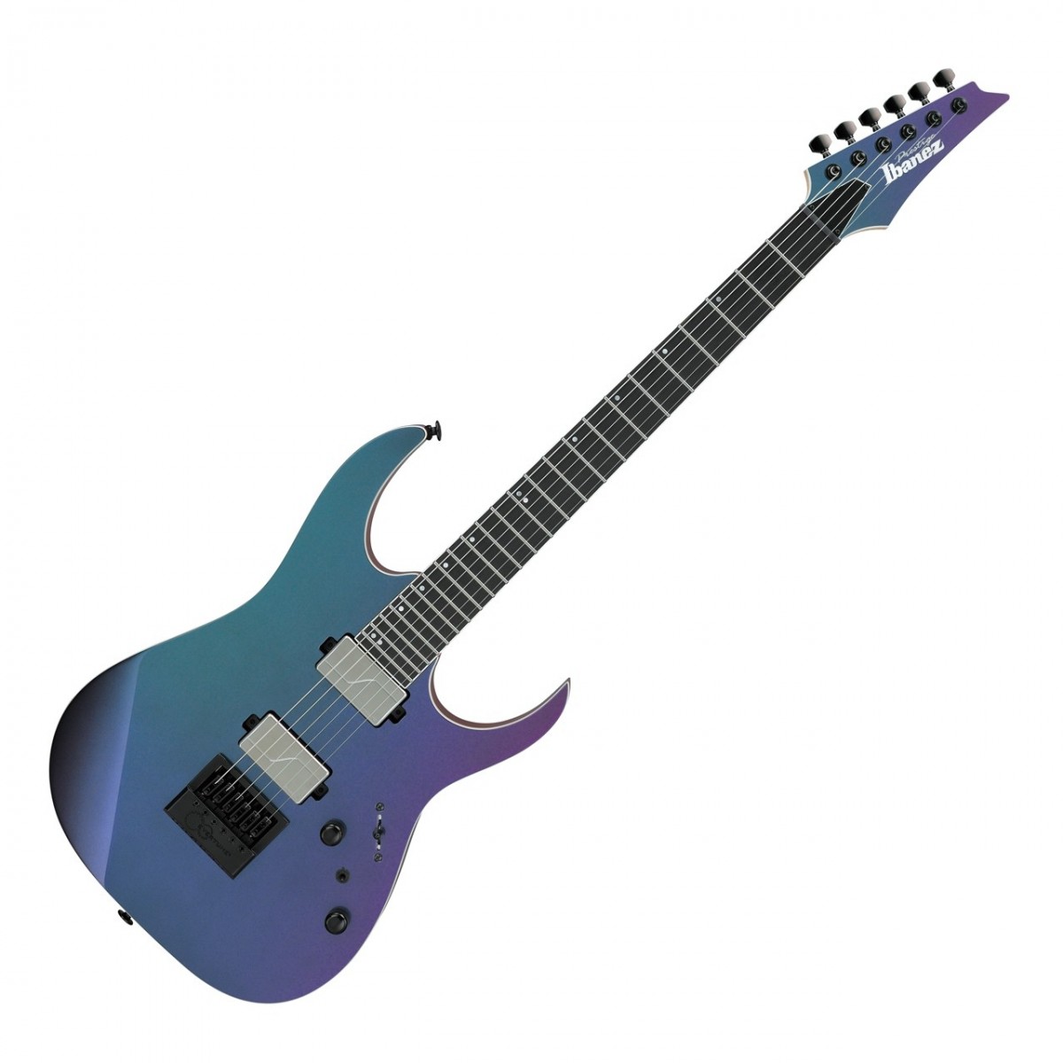 En bild på Ibanez RG5121ET Polar Lights | Ibanez RG5121ET är en gitarr av extraordinär kvalitet och kraft. Utrustad på brygg- och halspositionen är en duo av Fishman Fluence Modern Humbucker Ceramic pickuper. Dessa är speciellt designade för att ge ett aggressivt ljud med minimal brusstörning. Detta uppnås genom användning av avancerad brusreduceringsteknik som filtrerar bort oönskat brum och brus vilket resulterar i en ren och kraftfull ton. Tillverkade med keramiska magneter av högsta kvalitet producerar dessa pickuper exceptionell klarhet och hållbarhet vilket gör att varje ton låter med precision. Denna gitarr har en Super Wizard hals med ett greppbräda i ebenholts och är designad för att leverera en extra smidig spelupplevelse med snäva låg- och mellantoner stark attack i topparna snabb respons och rik sustain. Ovanpå greppbrädan sitter jumboband i rostfritt stål och en Prestige -kantbehandling båda som säkerställer att du kommer att kunna spela snabbt och exakt. Vad mer med Gotoh maskinhuvuden är du försedd med precision avstämningsnoggrannhet. Dessutom inkluderar denna fantastiska modell ett hårt skal för extreme skydd för ditt älskade instrument.