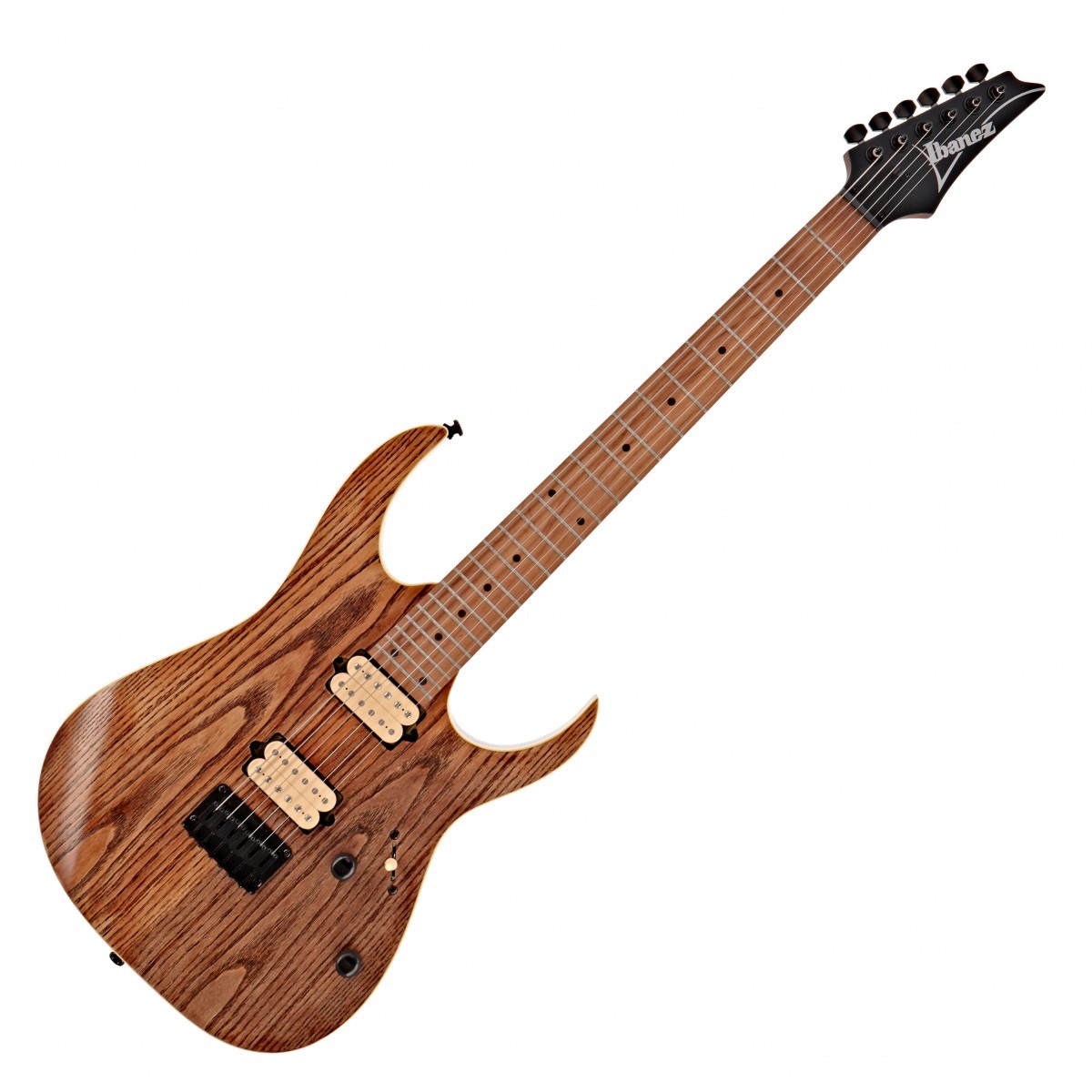 En bild på Ibanez RG421HPAM Antique Brown Stained Low Gloss - Nearly New | Ren förödande metall. Var krigaren på scenen. Ibanez RG421HPAM är imponerande både när det gäller stil och spelbarhet. Se äkta ut med den fascinerande Nyatoh-kroppen som har en antik brown stain finish. Asktoppen med Nyatoh ger en ton som ger dig en chans att använda din uttrycksfulla ton med utmärkt skärpa . Var visuellt samt ljudligt original. Rik sustain. Välbalanserad attack. Stabilitet och hållbarhet. Allt uppnås tack vare den värmebehandlade lågvärmebehandlade lönnhalsen. Greppbrädan har behandlats med samma respekt som halsen eftersom lönnen också har värmebehandlats. Närma dig dina riffs med ultimat attack och låt greppbrädan hålla din ton balanserad och din sustain så smakrik som alltid tidigare. DiMarzio Air Norton- och Tone Zone-pickuperna prioriterar djupet för en varm och rik dynamik. Detta samarbete mellan DiMarzio och Ibanez belönar aggressionen och mättnaden hos den moderna progressiva metallartisten. Kombinera dynamiken från pickuperna med en trevägsomkopplare; så får du en mångsidig perfekt ton. Förlora aldrig denna skärpa. Frigör din plektrumhand och optimera stämningen med den låga profilen. Det är dags att ta steget mot storhet.