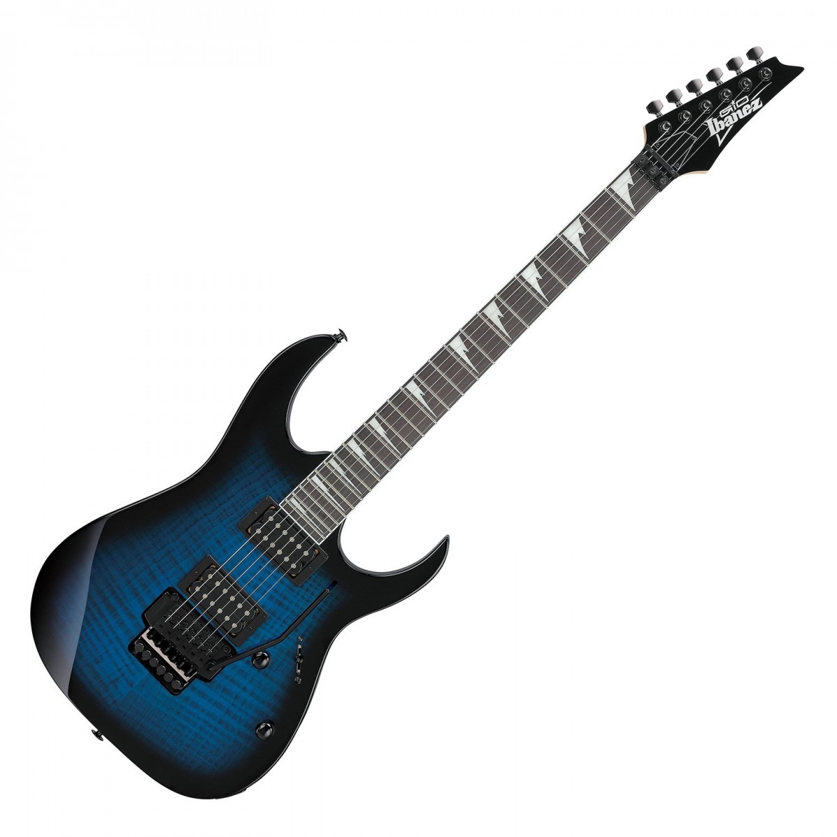 En bild på Ibanez GRG320FA-TBS GIO Transparent Blue Sunburst | Ibanez GRG320FA-TBS GIO är mer än bara en estetiskt tilltalande elgitarr - den är ett bevis på Ibanez:s engagemang för kvalitet och prestanda. Klädd i en fantastisk färg Transparent Blue Sunburst färg är detta solid-body instrument en förkroppsligande av funktionalitet som möter prisvärdhet. Flamed Maple Art Grain-toppen och Poplar-kroppen bidrar till en välbalanserad tjock ton som kompletteras väl av den ljusa tonkaraktären hos lönnhalsen och den fylliga greppbrädan i Purpleheart. Dessutom säkerställer Infinity R H-H-pickuperna utmärkt dynamik och tonklarhet även i tunga miljöer.  GRG320FA-TBS GIO apart har dessutom innovativa funktioner. Det dubbellåsande tremolot är utformat för aggressiv användning på scen och bibehåller gitarrens stämning oklanderligt. En unik egenskap hos denna modell är mono-unit-utgångskontakten som är en solid del som är utformad för att motstå oönskade rörelser och lossning. Detta garanterar långsiktig spelglädje med minimalt underhåll. Med GRG320FA-TBS GIO lovar Ibanez en gitarr som levererar på alla fronter.