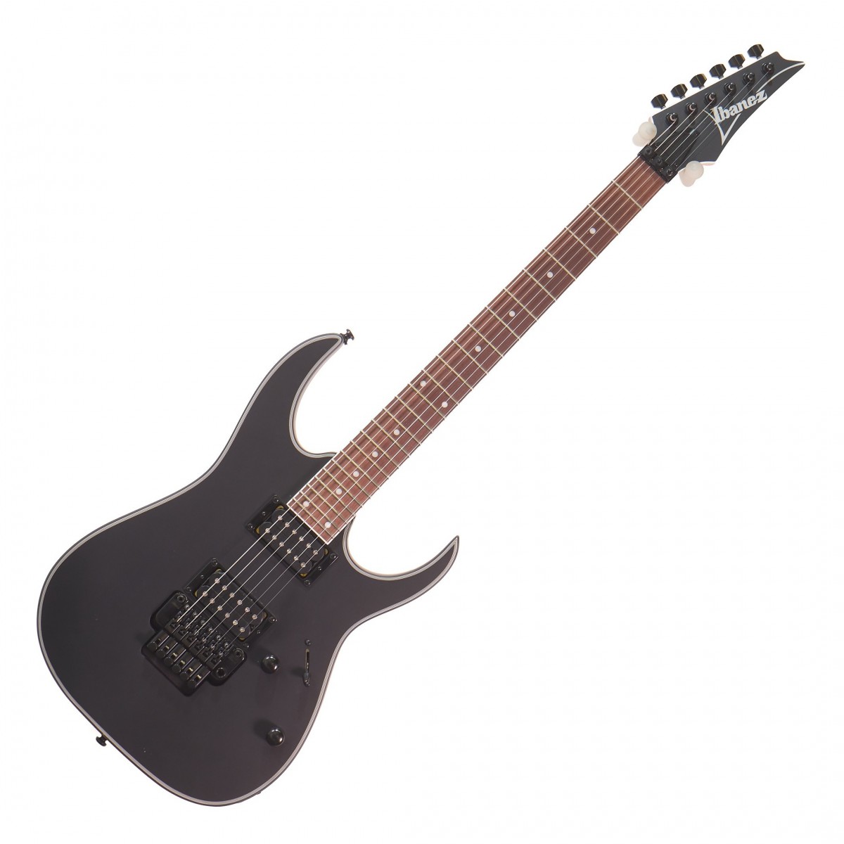 En bild på Ibanez RG320EXZ Black Flat - Ex Demo | Förbered dig för tonförödelse. Ibanez RG320EXZ hjälper dig att skapa krossande riff. Med ett par Quantum humbuckers levererar den ett starkt ljud vilket innebär att dina licks låter stora fylliga och aggressiva. Wizard III-lönnhalsen ger fantastisk spelbarhet i din mix så att din hand fritt kan glida mellan banden. Pricken på i:et är Edge-Zero II-svajstallet som låter dig spela dive bombs och vida vibratos efter behag. Denna viga listiga shredding-maskin är redo att skapa vlidsinta riff som du aldrig tidigare kunnat tänka dig. Ex-Demo: Denna produkt kan vara ex-display ha mindre tecken på användning eller lätta ytliga skråmor och sakna icke-nödvändiga delar. Originallåda paketering eller manual kanske inte ingår. Varje föremål kontrolleras av vårt team av reparationstekniker för att försäkra att det möter våra höga standarder. Detta är en fantastisk möjlighet att köpa en fullt fungerande produkt till ett nedsatt pris.