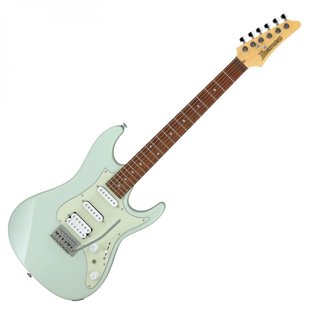 En bild på Ibanez AZES40 AZ Essential Mint Green - Nearly New | Ibanez AZES40 AZ Essential bjuder in dig en spirande musiker att gå in i en värld av premiuminstrument utan att offra prisvärdheten. Bekvämlighet och mångsidighet suger igenom fibrerna i denna gitarr så att du enkelt kan lära dig och utforska skönheten i olika genrer. Det finns inget som hindrar dig speciellt när du är utrustad med Essential / Accord-pickuper i en HSS-konfiguration för obegränsad kreativitet skarp artikulation och glorious dynamik.   Oavsett om du är en nybörjare eller en mellanliggande spelare behöver du innovativ design för att möta dina krav. Och lyckligtvis går innovation inte fel på AZ Essential. T106 tremolo-stall ber om dina orädda tekniker och låter sig spännande tonhöjdsböjningar och ackordskimmer. Du kan sedan gräva i möjligheterna med olika fantastiska toner som beviljas av dyna-MIX9-växlingssystemet med alter switch. Oändlig potential till hands.