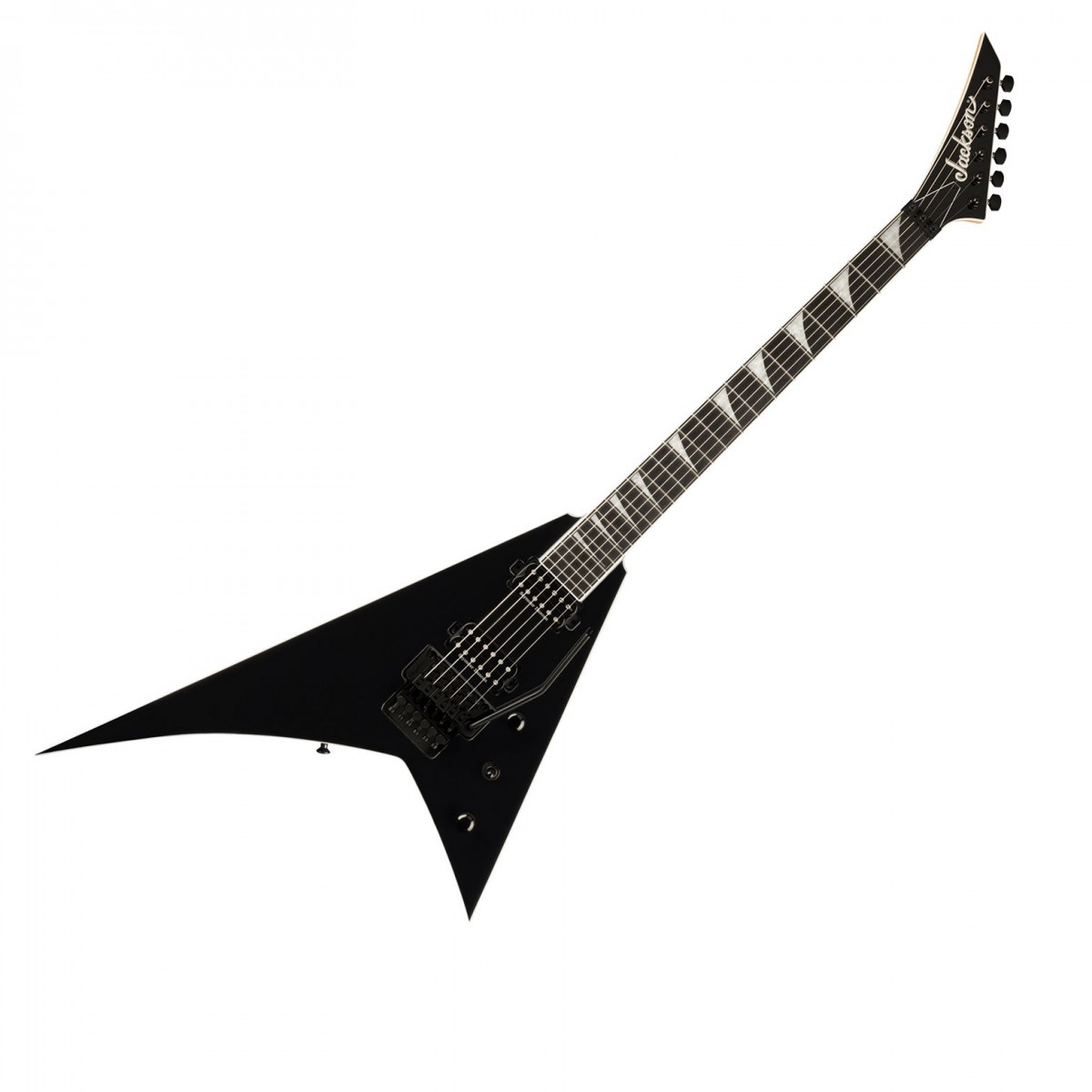 En bild på Jackson Pro Plus Series Rhoads RR24 Deep Black | Jackson Pro Plus Series Rhoads RR24 är en gitarr som bär arvet från den virtuose musikern. Som en av Jackson:s allra första kunder krävde Randy Rhoads en gitarr som kunde hålla jämna steg med hans häftiga framträdanden och så svarade Jackson. RR24 förkroppsligar den högteknologiska andan genom att ge dig alla de funktioner du behöver för att shred utan gränser. För det första garanterar en tredelad neck-through konstruktion total stabilitet och minimal skevhet så att dina framträdanden håller måttet och med minskat underhåll. Dessutom möjliggör ett avancerat Floyd Rose 1000 dubbellåsande tremolosystem den dykbombande akrobatik och de hårresande vibrato som förgyllde Rhoads spel. Och allt detta uttrycks med oklanderlig precision av Seymour Duncan Distortion-pickuper byggda för smältande heta utgångar och extreme mättnad utan att offra klarhet. Pro Plus Rhoads RR24 toppar detta med en medföljande väska så att du kan ge dig iväg till nästa spelning direkt!