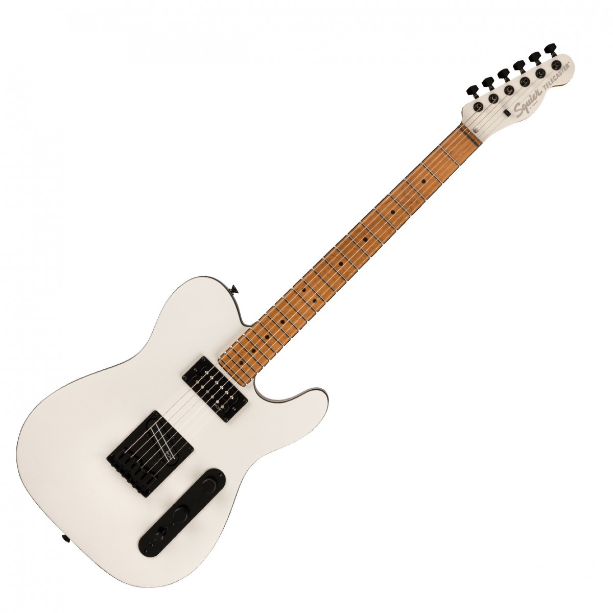 En bild på Squier Contemporary Telecaster RH RMN Pearl White Metallic | Det nya barnet på blocket. Squier Contemporary Telecaster RH RMN visar precis vad en prisvärd gitarr med kvalitetskomponenter kan göra. Squier SQR Rail och Atomic humbuckers ger dig en kraftfull dynamisk ton att arbeta med som passar alla genrer. Och en rostad lönnhals och greppbräda säkerställer att du får silkeslen spelbarhet i kombination med läcker estetik. Estetiken kompletterar showen med en fin finish som säkerställer att denna gitarr är en absolut stjäl.