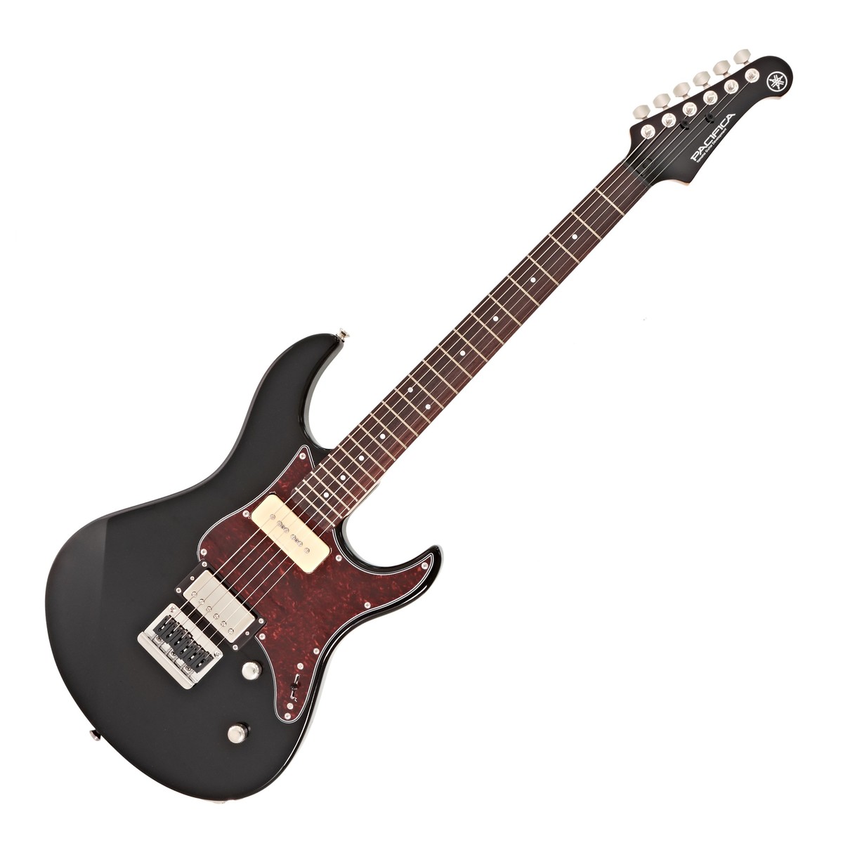 En bild på Yamaha Pacifica 611H Black | Yamaha Pacifica 611H har en bekväm alkropp med påskruvad lonnhals och greppbärda i rosenträ för utmärkt spelbarhet. Gitarrerna i Yamaha Pacifica-serien är inspirerade av de första custom shop-gitarrerna. Dessa gitarrer har hög byggkvalitet som är skräddarsydd för själva kroppen och scen-matchad hårdvara - samtidigt ser gitarren välanvänd ut också. Allt detta erbjuder underbart mångsidiga särdrag för olika ändamål och spelstilar.