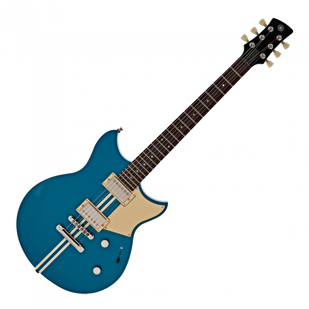 En bild på Yamaha Revstar Element RSE20 Swift Blue | Yamaha Revstar Element RSE20 återupplivar den racer-inspirerade modellen och förskönar den med en förtjusande kammarkropp i mahogny som ger ditt gitarrljud extra projektion och härlig akustik. Gitarren är utrustad med ett par VH3 humbucker och är perfekt förberedd för att fånga det fantastiska ljudet du är ute efter. Spelbarheten tas också i beaktande med en förtjusande greppbräda i rosenträ som ger en len yta att enkelt glida över och en tredelad mahognyhals som erbjuder komfort och kontroll.
