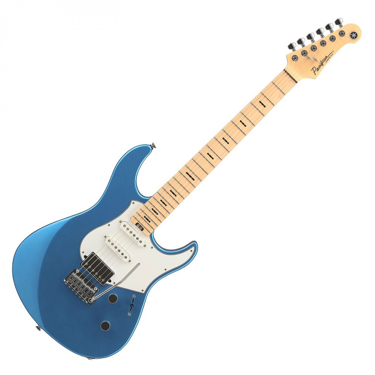 En bild på Yamaha Pacifica Standard Plus MN Sparkle Blue | Yamaha Pacifica Standard Plus MN är en ny tolkning av flaggskeppsgitarren med förstklassiga detaljer som är utformade för att lyfta ditt framträdande. I samarbete med den berömde brittiske ljudteknikern Rupert Neve har Yamaha utvecklat helt nya branschledande pickuper exklusivt för Pacifica. Resultatet är en gitarr som fångar de fina nyanserna och dynamiken i ditt spel och levererar ett ljust och klingande toppregister kraftfulla mellanregister och robusta basregister. Den artikulerar enkelt olika musikstilar med anmärkningsvärd detaljrikedom och klarhet.  Förutom det exceptionella ljudet är Standard Plus utrustad med högkvalitativ hårdvara och material för att ge en förstklassig spelupplevelse. Kombinationen av en lätt alkropp och en slät lönngreppbräda garanterar enkel spelbarhet medan banden i rostfritt stål garanterar långvarig hållbarhet. För pålitlig prestanda kväll efter kväll har Standard Plus en Graphtech Tusq XL-Sadel och Gotoh låsande stämskruvar som maximerar sustain och bibehåller ultrastabil stämning. Pacifica Standard Plus levereras med en väska för skydd och portabilitet och är förberedd för alla inspelningar och framträdanden som du kan tänkas behöva live.