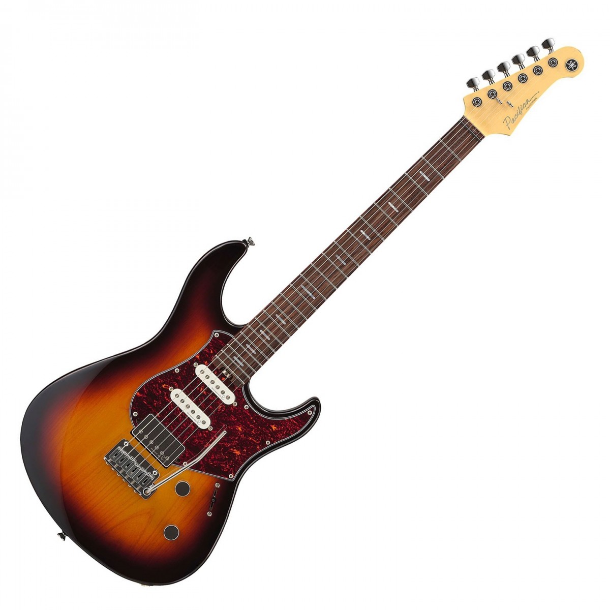 En bild på Yamaha Pacifica Professional RW Desert Burst | Yamaha Pacifica Professional RW är en avancerad gitarr avsedd för både avancerade spelare och professionella musiker. Den har en mängd funktioner som ger den smidigaste och mest responsiva spelupplevelsen som finns i en dubbel cutaway elgitarr. Dessa inkluderar en 10-14" compound radius greppbräda och anpassade pickuper skapade av den berömda brittiska ljudingenjören Rupert Neve. Dessa HSS-pickuper är otroligt mångsidiga och levererar exceptionell klarhet och artikulation som fångar varje nyans och detalj i ditt spel.  Förutom sitt breda tonregister är Pacifica Professional lätt tack vare sin kropp av al och dess dubbla cutaway -design och bekväma C-formade hals ger enkel åtkomst till alla band. Den enkla spelupplevelsen kompletteras av en uppsättning högkvalitativ hårdvara som säkerställer exakt intonation och stabilitet även vid aggressivt spel och strängböjningar. Stall Gotoh och de låsbara maskinhuvudena arbetar sömlöst tillsammans för att bibehålla exakt stämning. För att skydda din Pacifica levereras den med ett premium Yamaha hard case. Professional series är en mångsidig gitarr som tillgodoser behoven hos anpassningsbara musiker och erbjuder exceptionell prestanda och hantverksskicklighet.