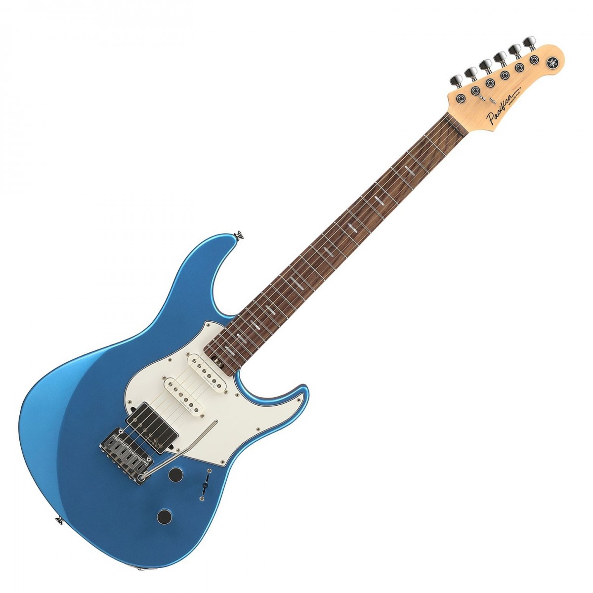 En bild på Yamaha Pacifica Standard Plus RW Sparkle Blue | Yamaha Pacifica Standard Plus RW är en ny tolkning av flaggskeppsgitarren med förstklassiga detaljer som är utformade för att lyfta ditt framträdande. I samarbete med den berömde brittiske ljudteknikern Rupert Neve har Yamaha utvecklat helt nya branschledande pickuper exklusivt för Pacifica. Resultatet är en gitarr som fångar de fina nyanserna och dynamiken i ditt spel och levererar ett ljust och klingande toppregister kraftfulla mellanregister och robusta basregister. Den artikulerar enkelt olika musikstilar med anmärkningsvärd detaljrikedom och klarhet.  Förutom det exceptionella ljudet är Standard Plus utrustad med högkvalitativ hårdvara och material för att ge en förstklassig spelupplevelse. Kombinationen av en lätt alkropp och en slät rosenträgreppbräda garanterar enkel spelbarhet medan banden i rostfritt stål garanterar långvarig hållbarhet. För pålitlig prestanda kväll efter kväll har Standard Plus en Graphtech Tusq XL-Sadel och Gotoh låsande stämskruvar som maximerar sustain och bibehåller ultrastabil stämning. Pacifica Standard Plus levereras med en väska för skydd och portabilitet och är förberedd för alla inspelningar och framträdanden som du kan tänkas behöva live.