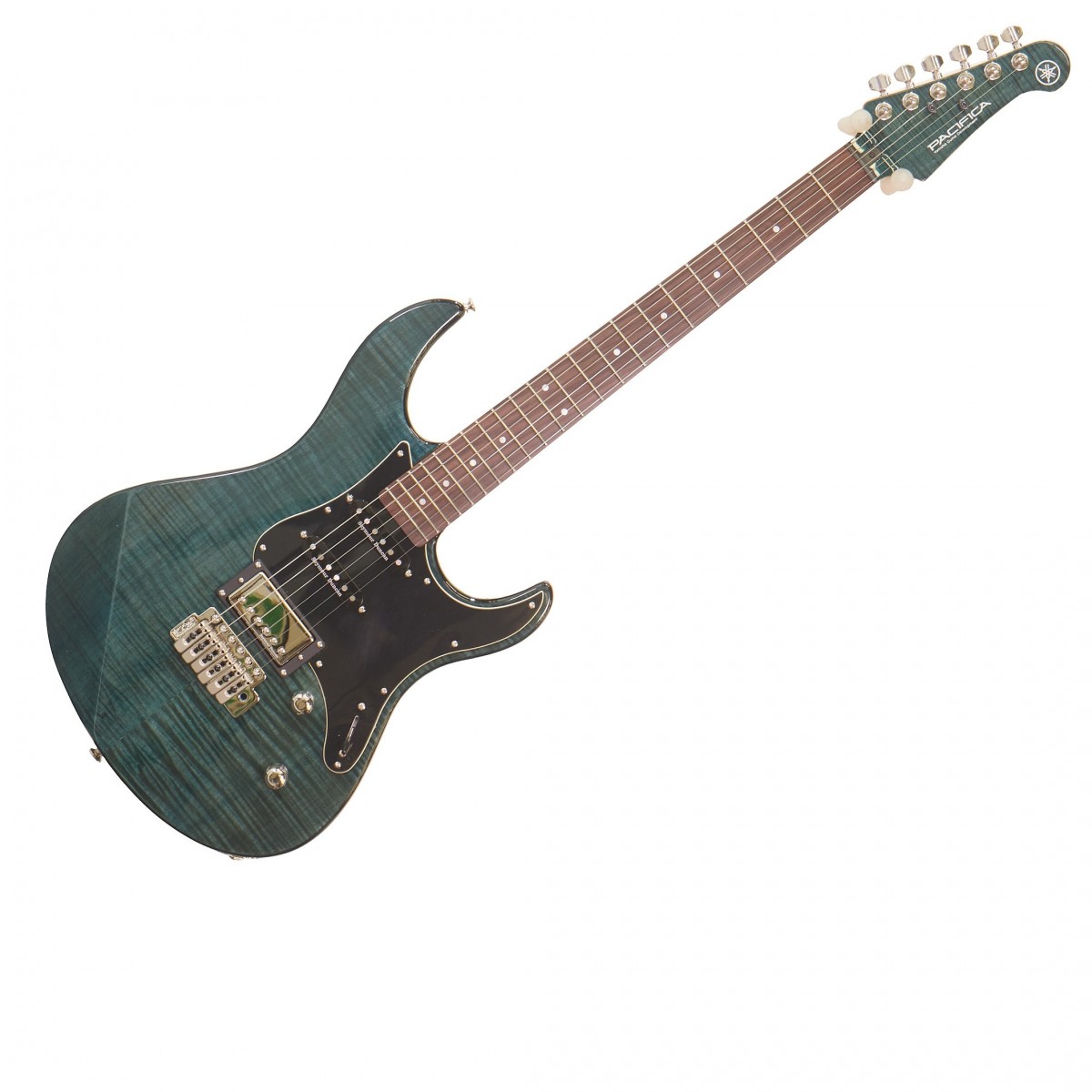 En bild på Yamaha Pacifica 612V FM Indigo Blue - F.d. utställningsmodell | Denna moderna åteutgivna version av av den ursrpungliga Pacifica har ett par Seymour Duncan single coil-mickar en Custom-5 Humbucker och ett Wilkinson Vintage-svajstall. Yamaha Pacifica 612V FMS-kroppen är tillverkade av lätt al för en balanserad ton med bra dynamik. Gitarren har en flammig lönntopp för att åka alträts tonomfång och förbättra diskant- och basregistrets sound och för attt erbjuda en fantastisk estetik. Pacifica 612V FM har en slät smidig lönnhals som erbjuder tajta glittrande toner och gör det  snabbt att  röra handen längs greppbrädan. Greppbrädan är gjord av rosenträ för en varm söt och välartikulerad ton. Gitarren har single coil SSL-1s och en custom 5 humbucker Seymour Duncan mickarna producerar en full ton som erbjuder fantastiskt mångsidighet. Pacifica 612V FM har en snygg Indigo-blå finish med ett svart plektrumskydd för ett klassiskt rock-utseende.Ex-Demo: Denna produkt kan vara ex-display ha mindre tecken på användning eller lätta ytliga skråmor. Originallådan eller paketeringen kanske inte ingår. Varje objekt har kontrollerats av vårt team av reparationstekniker för att försäkra att det möter våra höga standarder. Detta är en fantastisk möjlighet att köpa en fullt fungerande produkt till ett nedsatt pris.