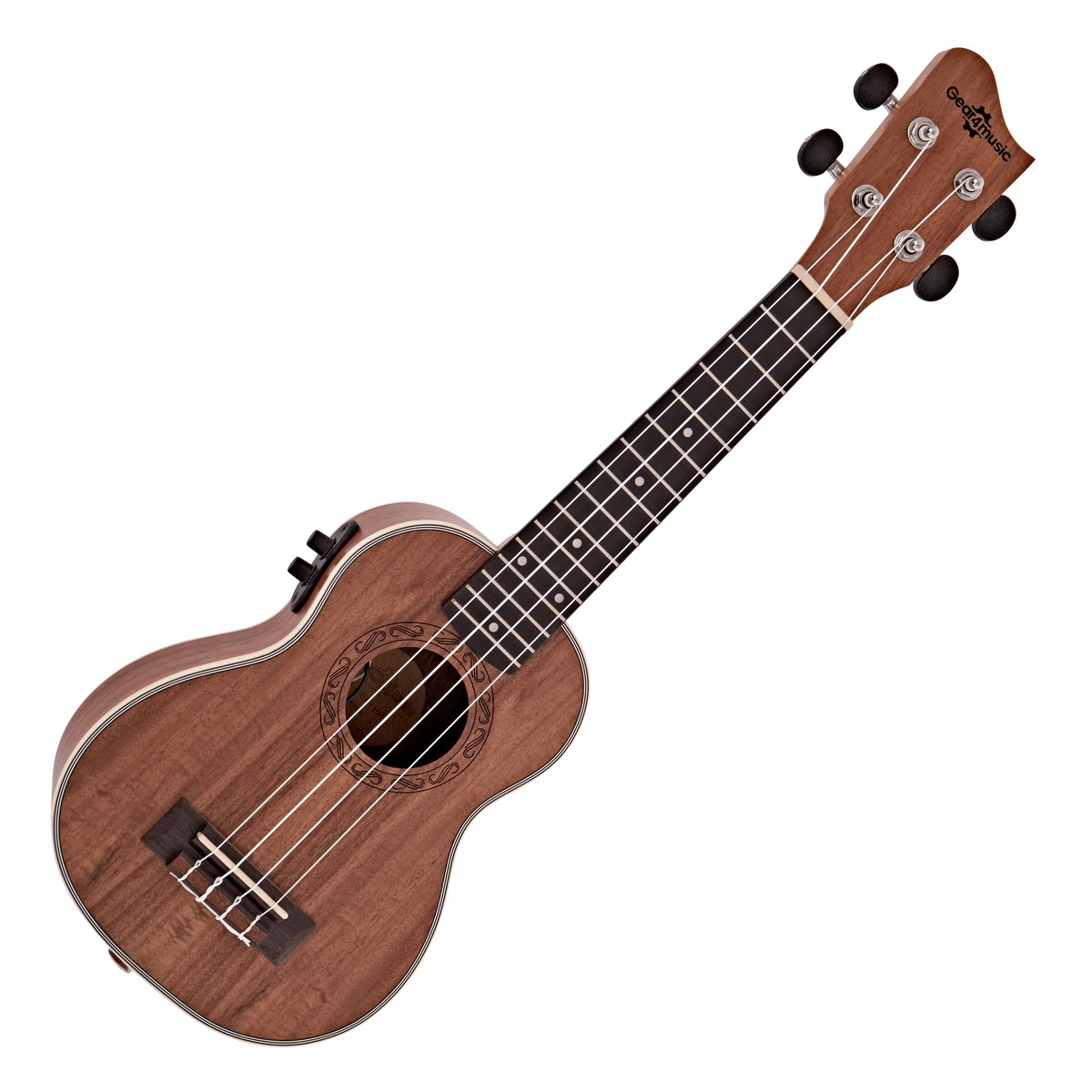 En bild på Koa Semiakustisk Sopranoukulele från Gear4music | Kul och glad. Börja din musikaliska resa med klassisk ukulele-charm. Koa Semiakustiska sopranoukulelen från Gear4music är perfekt för att utforska ukelelens spännande värld. Det fängslande instrumentets karaktär bekväma behagliga spelkänsla och överkomliga priser gör instrumentet helt perfekt för nybörjare. Om du däremot är på mellannivå och vill ha ett prisvärt instrument med en traditionell ton så har du funnit svaret på dina önskningar.   Traditionell autentisk omedelbart igenkännbar. Tre egenskaper som verkligen beskriver sopranon. Och tack vare instrumentets koa-konstruktion erbjuder den semiakustiska sopranoukulelen ett skarpt livligt härligt ljud med välkända Hawaiianska särdrag. Kolla in den traditionella ukulele-charmen och dess förtrollande mjuka värme - samtidigt. Sopranoukulelen är perfekt för nybörjare eller för din småtting. Ukulelen har en smidig och bekväm känsla med Aquila Nylgut-strängar. Och om du ser dig själv i rampljuset är den semiakustiska ukulelen också perfekt för att finslipa dina färdigheter då du uppträder på scenen...