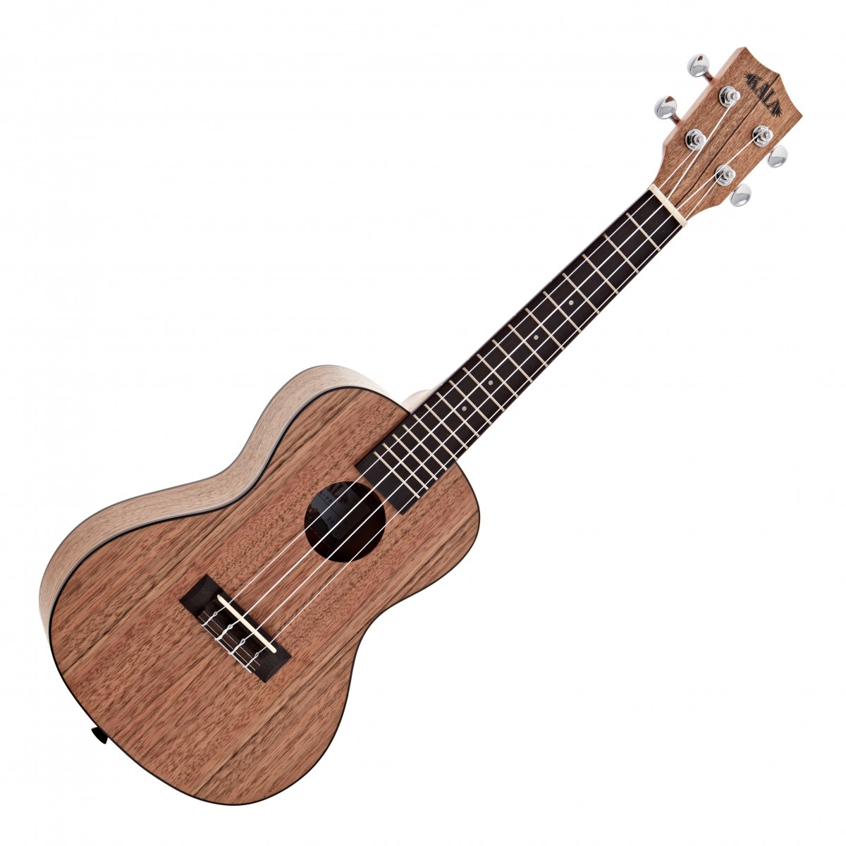 En bild på Kala KA-PWC Pacific Walnut Concert Ukulele Satin | Kala KA-PWC Concert Ukulele är perfekt för avslappnad övning studiosessioner och scenframträdanden. Med en kropp tillverkad av Pacific valSadel levererar ukulelen välbalanserade och klara toner som kompletteras av mahognyhalsens varma mjuka stämmor.  Concert-storleken är omtyckt för sitt klassiska ljud och sin något större formfaktor som ger större projektion än sopranukuleler. Utrustad med Aquila Super Nylgut-strängar och en Graph Tech NuBone-Sadel och -sadel ger denna ukulele utmärkt ljudkvalitet och sustain perfekt för både nybörjare och erfarna spelare.