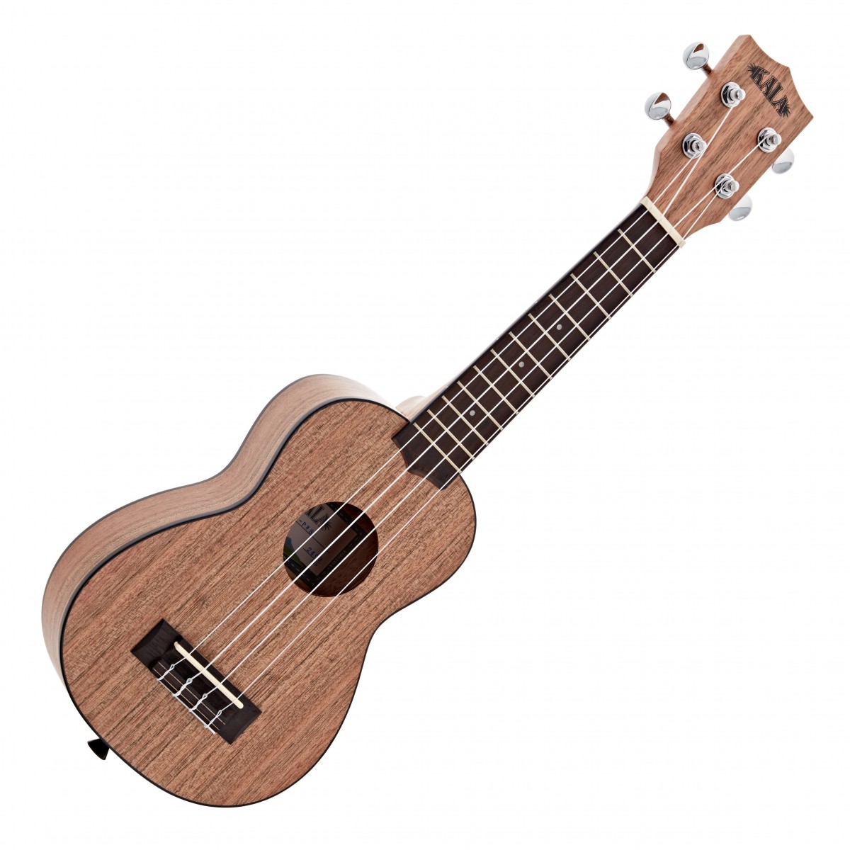 En bild på Kala KA-PWS Pacific Walnut Soprano Ukulele Satin | Kala KA-PWS Soprano Ukulele är perfekt för avslappnad övning studiosessioner och scenframträdanden. Med en kropp tillverkad av Pacific valSadel levererar ukulelen välbalanserade och klara toner som kompletteras av mahognyhalsens varma mjuka klanger.  Den traditionella soprankorpusstorleken är omtyckt för sitt klassiska ljud och sin lilla formfaktor. Utrustad med Aquila Super Nylgut-strängar och en Graph Tech NuBone-Sadel och -sadel ger denna ukulele utmärkt ljudkvalitet och sustain perfekt för både nybörjare och erfarna spelare.