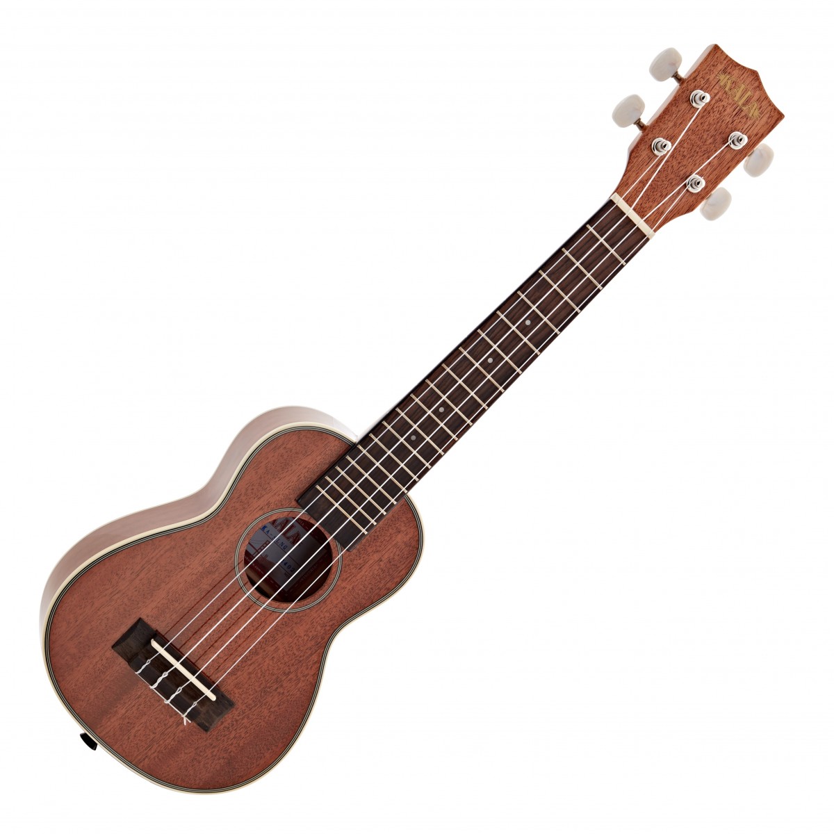 En bild på Kala KA-SLNG Mahogany Soprano Long Neck Ukulele Gloss | Kala KA-SLNG Glans Mahogany Long Neck Soprano Ukulele är perfekt för avslappnad övning studiosessioner och scenframträdanden. Som en del av Kala:s flaggskepp Sidenmatt Mahogany kollektion är den exceptionella mahognykornen förstärkt med en slät Sidenmattfinish.  Den långa halsen ger ett utökat omfång vilket gör den mångsidig för olika spelstilar. Utrustad med Aquila Super Nylgut-strängar och en Graph Tech NuBone-Sadel och -sadel ger denna ukulele utmärkt ljudkvalitet och sustain perfekt för både nybörjare och erfarna spelare.