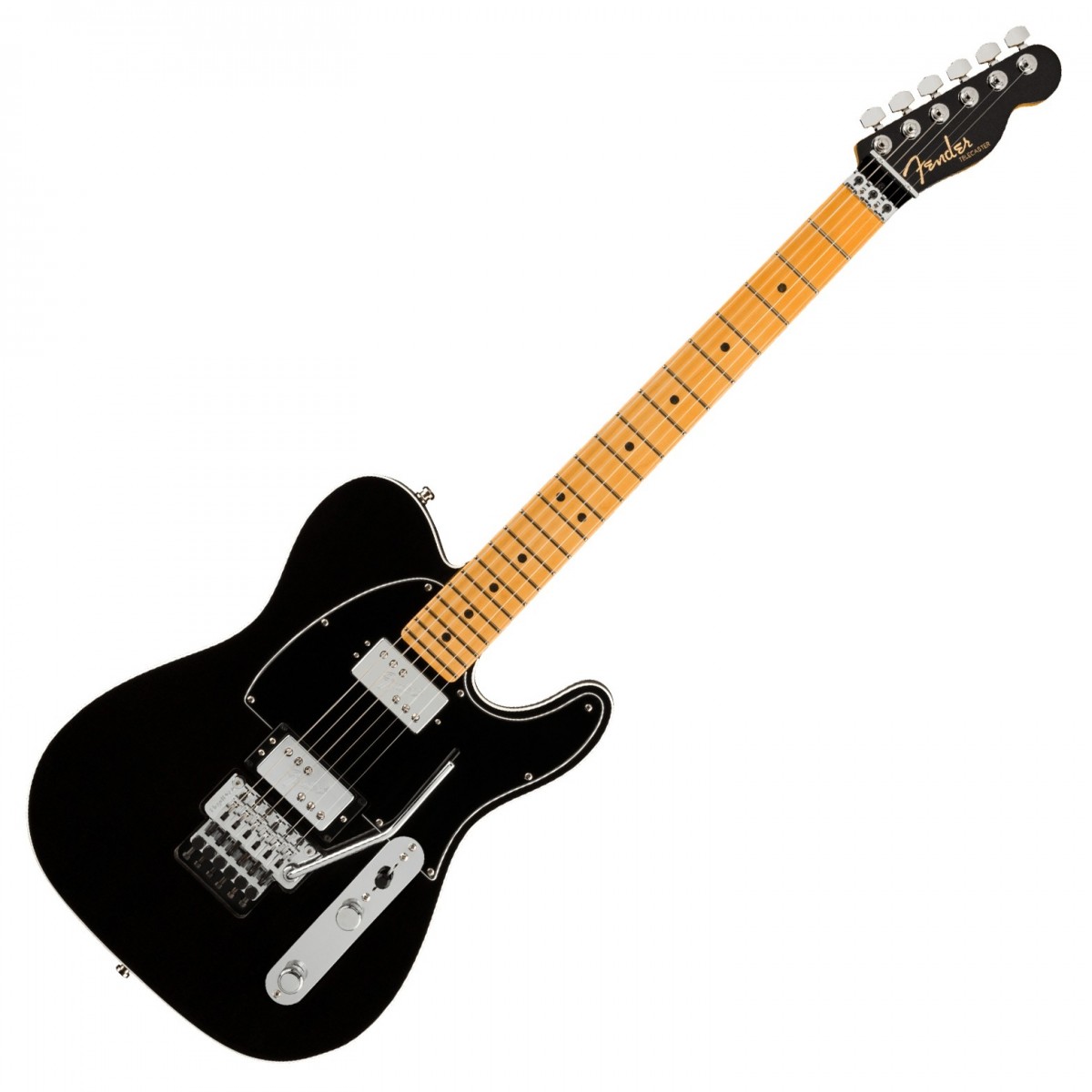 En bild på Fender American Ultra Luxe Telecaster HH FR MN Mystic Black | Fender mest avancerade seriehittils varsågod! Ta ditt gitarrspel till en helt ny nivå med Fender American Ultra Luxe Telecaster HH FR MN.modellen. Fender Ultra Luxe Telen är designad för kräsna gitarrister som vill ha en förstklassig ton och utsökt Fender-prestanda. En karriär bland alla kända gitarrvirtuoser väntar på dig . Modellens professionella förstklassiga funktioner garanterar att du får det allra bästa ur gitarren och med ett sannerligen makalöst Fender-ljud utan like ...   Omedelbart igenkännlig Tele-klang. Med en ton som sjuder ut klass precision och otrolig dynamik står denna modell stolt bland en av Fender finaste skapelser - med ett exceptionellt fint ljud. De två Custom Double Tap Humbucker-mickarna ger gitarren en skimrande sonisk skärpa som sjuder ut kraft klarhet och en ikonisk Tele-klang. Självklart får du samma fyllliga högeffektiva ljud som alla humbucker erbjuder. Men bara på ett sätt som är rent ut sagt beroendeframkallande Naturligtvis erbjuder denna American Ultra Luxe också drömlik spelbarhet vilket garanterar bevämt och snabbt spelande med överlägsen kontroll över din teknik. Allt med obegränsad tillgång till de övre banden; "Luxe by Name luxe by Nature" - toppen av gitarrprestanda är rakt framför dig.
