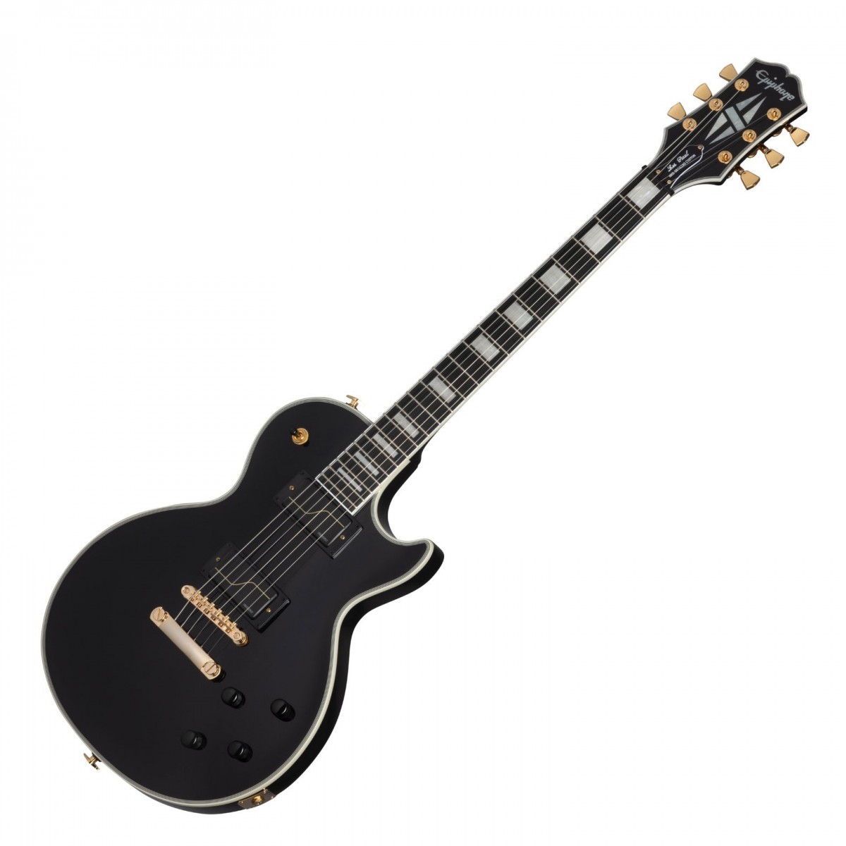 En bild på Epiphone Matt Heafy Origins Les Paul Custom Ebeny | Epiphone Matt Heafy Origins Les Paul Custom är designad för att utnyttja Trivium-gitarristens brännande ljud. Designad i samarbete med Matt har Origins Les Paul custom en uppsättning toppspecifika hårdvara som levererar hans monstruösa ljud och signatur. Från och med en uppsättning anpassade Fishman pickuper har du en enorm mängd tonal eldkraft på ditt kommando. Och det beror på att varje pickup har tre distinkta röster som du väljer mellan så att du kan utforska otaliga dynamik med en knapptryckning.  Men det handlar inte bara om rytande ljud för Heafy har en viss fart i sina riff. Och det kommer du också att göra eftersom den eleganta greppbrädan i ebenholts och den smala halsprofilen här gör att du kan starta licks i högsta hastighet utan några hinder. Tillsammans med uthålligheten och klarheten som en Graph Tech-Sadel och Epiphone Locktone Tune-O-Matic stall ger kommer du att shredding med både fart och kraft. Komplett med Custom shop butiksnivåer i sin bindning och guld det är svårt att ta blicken från det. Ett inkluderat anpassat hardsell-fodral betyder att den här gitarren kommer att skyddas var du än går. Elegant utseende dundrande ljud och massor av attityd Heafy Les Paul är ett måste för alla metallentusiaster.