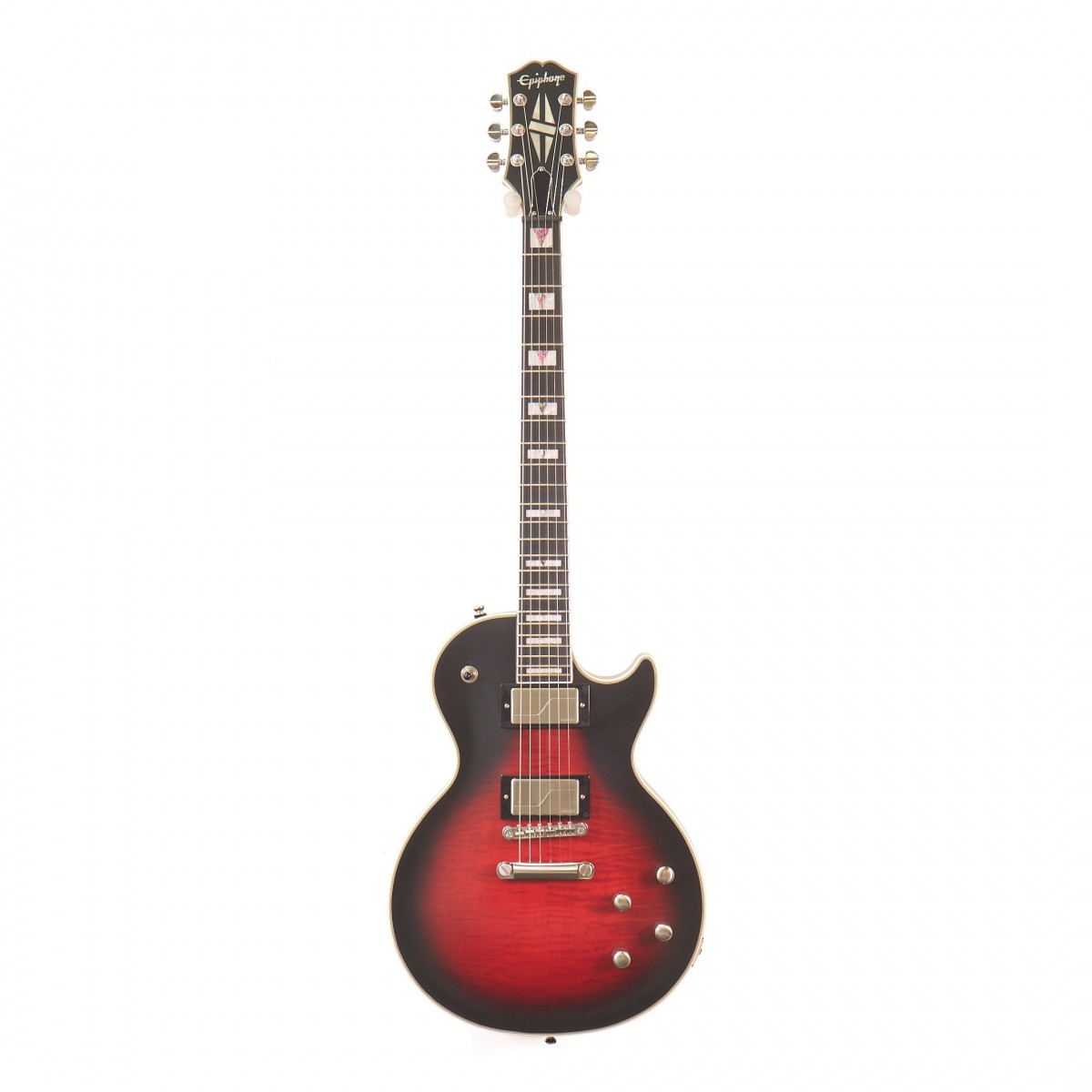 En bild på Epiphone Les Paul Prophecy Red Tiger Aged Gloss | Klassisk men ändå prisvärd. Vintage men ändå innovativt. Epiphone Les Paul Prophecy ger den ikoniska Les Paul gitarrformen i ett billigare Epiphone paket. Denna gitarr gör den lämplig för dagens gitarrister och låter dig utforska de underbara möjligheterna med fantastisk mångsidighet. Upplev tre spektakulära toner som kan skulpteras med precision; de specialanpassade Fishman Fluence pickuperna erbjuder elektrifierande ljud medan kontrollerna och spoldelningen ber om din skickliga skräddarsy.   Det är inte bara de elektroniska funktionerna som utrustar Epiphone Les Paul Prophecy med underbart ljud dess konstruktion säkerställer att du har en underbar underström av resonans och djup. En sublim mahogny kropp och hals i kombination med en elegant ebenholts innebär att du kan vara säker på att din musik kommer att spetsas med den allomfattande uppslukande känsla som skapar en riktigt spännande föreställning. Projicera varje ton med glittrande klarhet och spännande dynamik Epiphone Les Paul Prophecy kommer inte att göra dig besviken. Ex-Demo: Denna produkt kan vara ex-display ha mindre tecken på användning eller lätta ytliga skråmor och sakna icke-nödvändiga delar. Originallåda paketering eller manual kanske inte ingår. Varje föremål kontrolleras av vårt team av reparationstekniker för att försäkra att det möter våra höga standarder. Detta är en fantastisk möjlighet att köpa en fullt fungerande produkt till ett nedsatt pris.