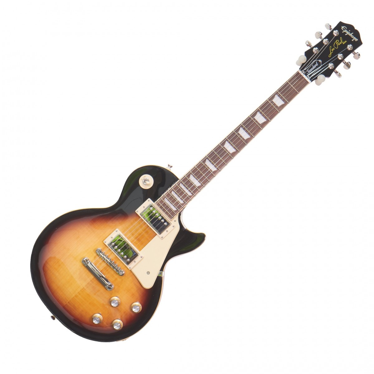 En bild på Epiphone Les Paul Standard 60s Bourbon Burst | En gitarr som har historien på sin sida. Epiphone Les Paul Standard 60s är modellerad efter den legendariska 60-tals Les Paul-modellen - och denna modell har utseendet som bevis. Med kraftfulla vintage-stämda Probucker 2 och 3 humbuckers ger denna gura dig ett riktigt skarpt klart ljud. Den smala Taper 60s C-formade halsen ger enastående spelbarhet utöver att kännas jämn och bekväm i ditt grepp. Du kommer att kunna uttrycka dina riff med absolut noggrannhet. Och Grover Rotomatic-stämskruvarna förbättrar massivt stämningen för att erbjuda ett fantastiskt pålitligt instrument. Dyk in i en värld av vintage-toner med denna pråliga makalösa gitarr. Ex-Demo: Denna produkt kan vara ex-display ha mindre tecken på användning eller lätta ytliga skråmor och sakna icke-nödvändiga delar. Originallåda paketering eller manual kanske inte ingår. Varje föremål kontrolleras av vårt team av reparationstekniker för att försäkra att det möter våra höga standarder. Detta är en fantastisk möjlighet att köpa en fullt fungerande produkt till ett nedsatt pris.