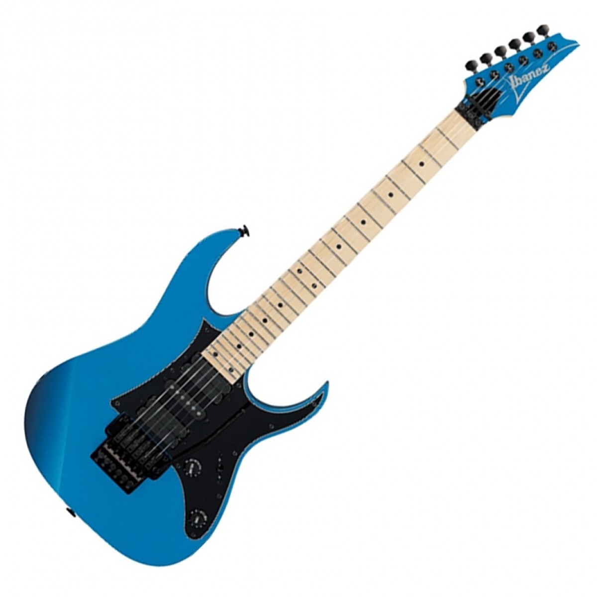 En bild på Ibanez RG550 Genesis Electric Blue | Ibanez RG550 Genesis är en högpresterande elgitarr som förkroppsligar över tre decennier av metal- och rockinnovation utformad för att tillgodose behoven hos moderna gitarrister. Den här modellen som ingår i den uppskattade Genesis Collection är trogen sina rötter genom att integrera den klassiska RG-designen med contemporary konstruktionstekniker och japanskt hantverk. Den levererar en kraftfull kombination av snabbhet precision och hållbarhet som tilltalar både veteranmusiker och nya entusiaster. Med en Super Wizard 5pc Maple/Walnut hals och en greppbräda i lönn erbjuder RG550 en spelupplevelse som är både smidig och responsiv med jumboband som underlättar notböjning och solospel. Gitarrens kropp i Svartlindger en fyllig balanserad ton som är idealisk för en mängd olika musikstilar. Utrustad med V7- S1- och V8-pickuper erbjuder den mångsidiga ljudmöjligheter från kristallklara toner till djupa brännande ljud. Dessutom garanterar det pålitliga Edge-tremolosystemet och Gotoh®-maskinskallarna utmärkt stämningsstabilitet och exakta intonationsjusteringar vilket gör RG550 till ett robust val för live prestanda och studioinspelning.