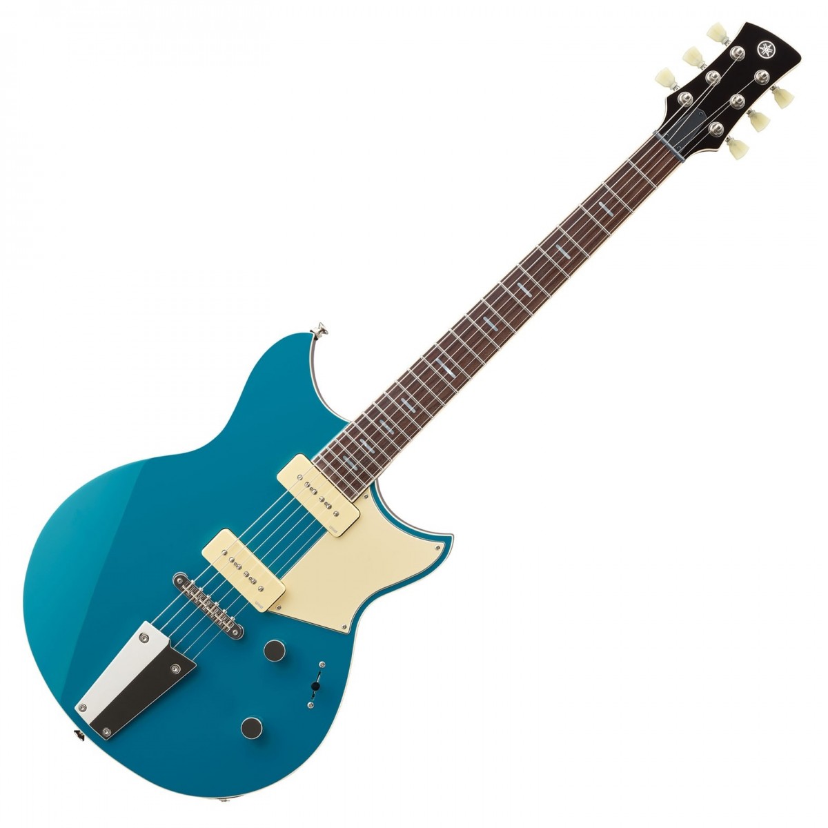 En bild på Yamaha Revstar Professional RSP02T Swift Blue | Yamaha Revstar Professional RSS02T kommer att ge fullt ös till ditt ljud. Denna gitarr är konstnärligt komponerad och inspirerad av Yamahas motorcykeldivision. Detta eleganta Made in Japan-instrument har en kammarkropp för att minska vikten öka resonansen och öka spelbarheten. Precis som de snabba racerbilarna som påverkade Revstars design har du en greppbräda i rosenträ för att spela dina riffs i otroliga hastigheter. Yamaha Revstar Professional RSP02T är mjuk och behaglig att spela och kommer att göra de mest komplexa melodierna till en lek att spela.   Revstar Professional dig ett klassiskt morrande och kraftfullt ljud tack vare dubbla pickuper i P90-stil. De kommer att ge dig en palett av varma klara texturer som är perfekta för klassisk rock och blues. Tillsammans med ett TOM-stall kommer du att njuta av orörd intonation över skalorna och en stensäker stämningsstabilitet. Vill du ha stil och substans så levererar Revstar båda i överflöd.