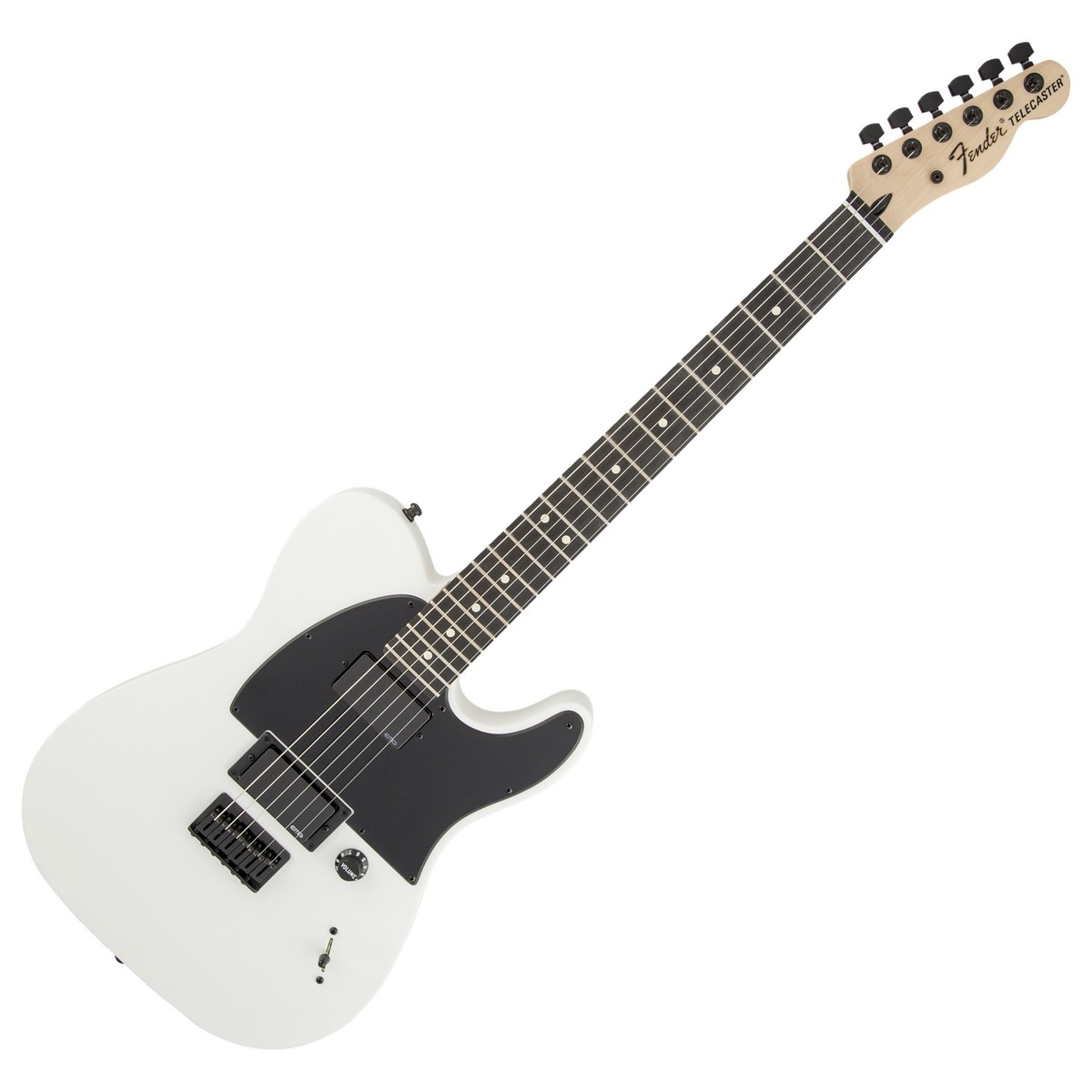 En bild på Fender Jim Root Telecaster Flat White | Jim Root Telecaster erbjuder fantastiskt värde med överväldigande toner som tillhandahålls av gitarrens EMG 60 och EMG 81-mikrofonkombination. Denna gitarr har också en fast mahognykropp för en mörk ton såväl som en skön naturlig känsla. Den C-formade mahognyhalsen erbjuder flytande spelbarhet såväl som en underbar estetik tack vare sin sidenmatt finish. En annan funktion som kännetecknar Jim Root Telecaster är gitarrens låsande stämskruvar som innebär att du kan byta dina strängar med lätthet och precision. Gitarren säljs tillsammans tillsammans med ett deluxe svart tweed-hårdfodral så att du kan ta Jim Root-gitarren med dig vart än du går.