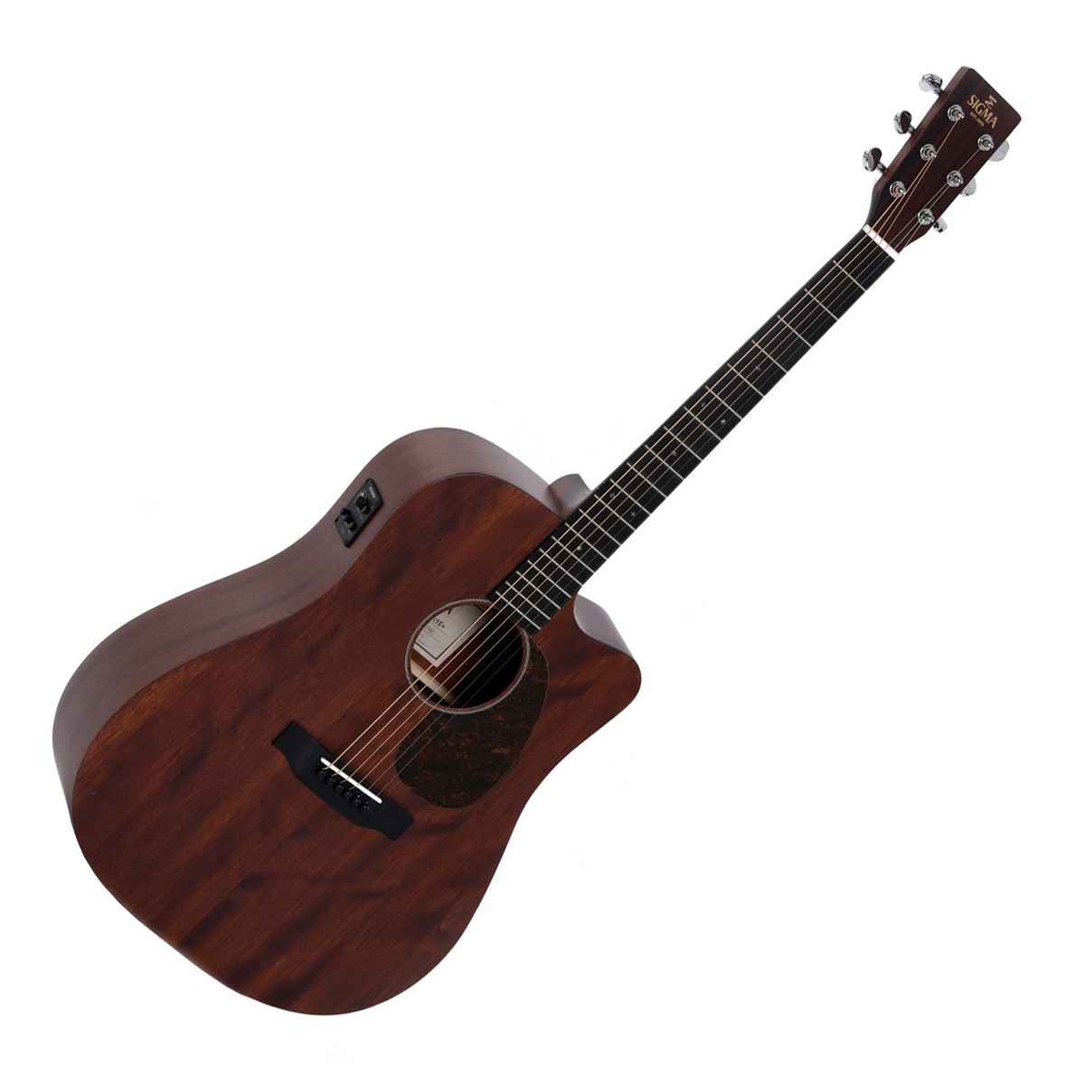 En bild på Sigma DMC-15E Electro Acoustic Natural | Sigma DMC-15E Semiakustisk har en rik akustisk ton som är värd alla bluesentusiaster från gamla skolor. Allt tack vare sin solida topp och all -mahogny -konstruktion - det är underbart. Och ju mer du spelar denna Sigma DMC-15E desto mer belönas du med ännu rikare ton och mörkare sonisk värme det är verkligen något speciellt med en solid toppad akustik. Dessutom dess riktiga ben men också ger tonala charm med extra resonans och upprätthålla medan dess dreadnought kroppen sparkar ut utmärkt akustisk volym. Du kan också dra nytta av en vackert designad venetiansk cutaway vilket ger dig obegränsad tillgång till övre band. Toppad med elegant stil och avancerad elektronik du är nu redo att släppa lös din persona för världen i alla live -miljöer - vad väntar du på?