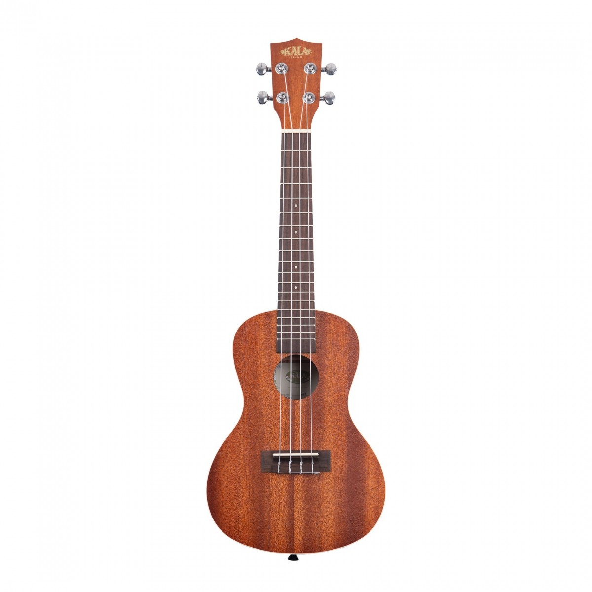 En bild på Kala KA-C Mahogany Concert Ukulele Satin | Kala KA-C Mahogany Concert Ukulele är ett visuellt fantastiskt lättspelat instrument. Denna ukulele är tillverkad av mahogny i en traditionell åttondelsform och är idealisk för avancerade spelare med olika uppgraderingar för att ge en exceptionell spelupplevelse.  Denna ukulele ingår i Kala:s flaggskeppskollektion Sidenmatt Mahogany och har en Sidenmattfinish som ger en jämn och behaglig känsla upp och ner längs halsen. Med en konstruktion helt i mahogny greppbräda i rosewood Aquila Super Nylgut-strängar och en Graph Tech NuBone-Sadel och sadel erbjuder denna ukulele förstklassig tonalitet komfort och sustain.