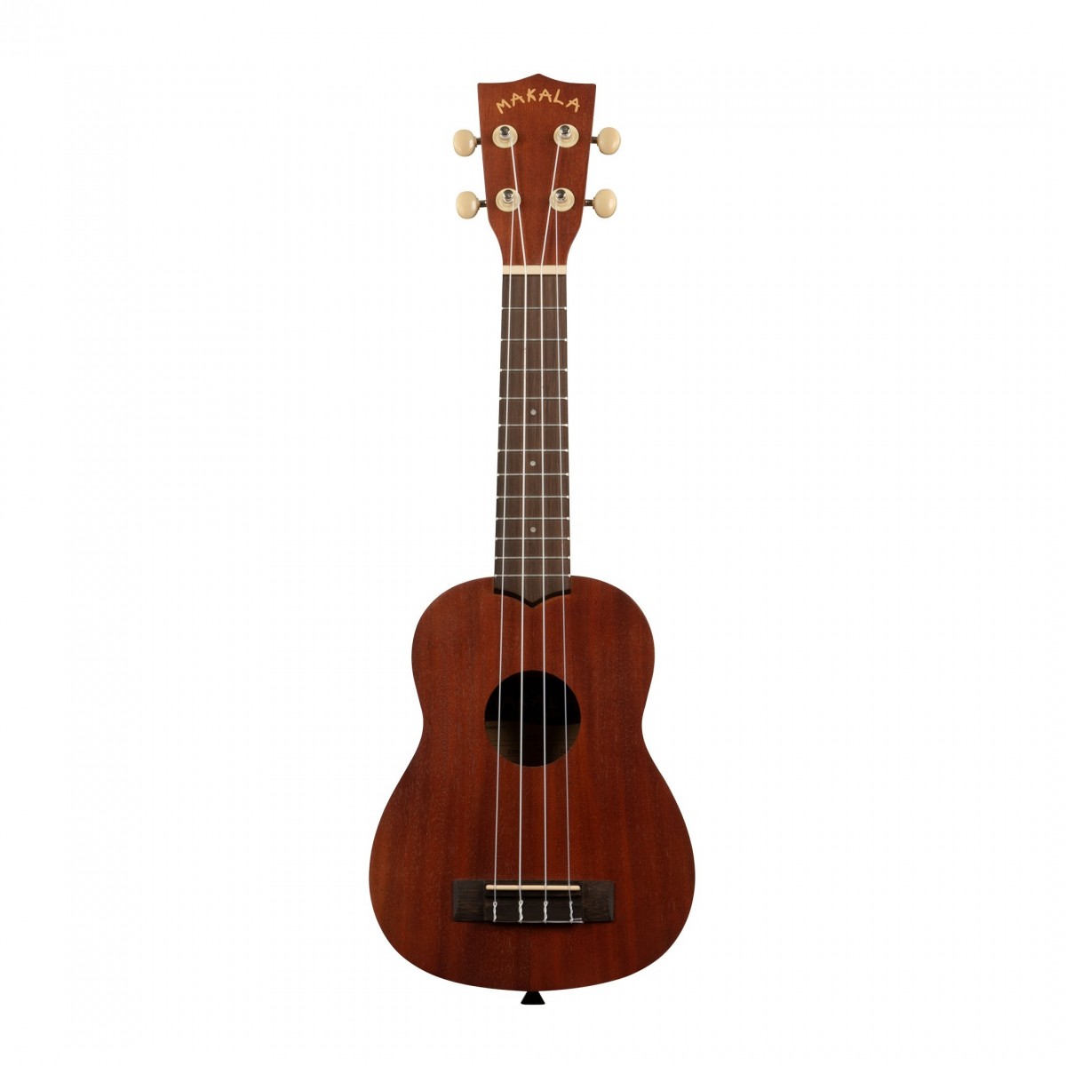 En bild på Kala Makala MK-S Soprano Ukulele Satin | Makala MK-S Soprano Ukulele är perfekt för nybörjare och avslappnade spelare som letar efter ett prisvärt kvalitetsinstrument. Dess mahognykropp ger ett varmt fylligt ljud medan Aquila Super Nylgut-strängarna ger överlägsen ton och spelbarhet.  Den lätta designen gör den lätt att bära och de växlade stämskruvarna säkerställer att din ukulele förblir stämd. Med en slät Sidenmattfinish är den här ukulelen en fröjd att spela oavsett om du strummar eller fingerpickar. Sopranformen är dessutom perfekt för yngre spelare eftersom den är mer hanterbar än konsertalternativen perfekt för övning och musikalisk utveckling.